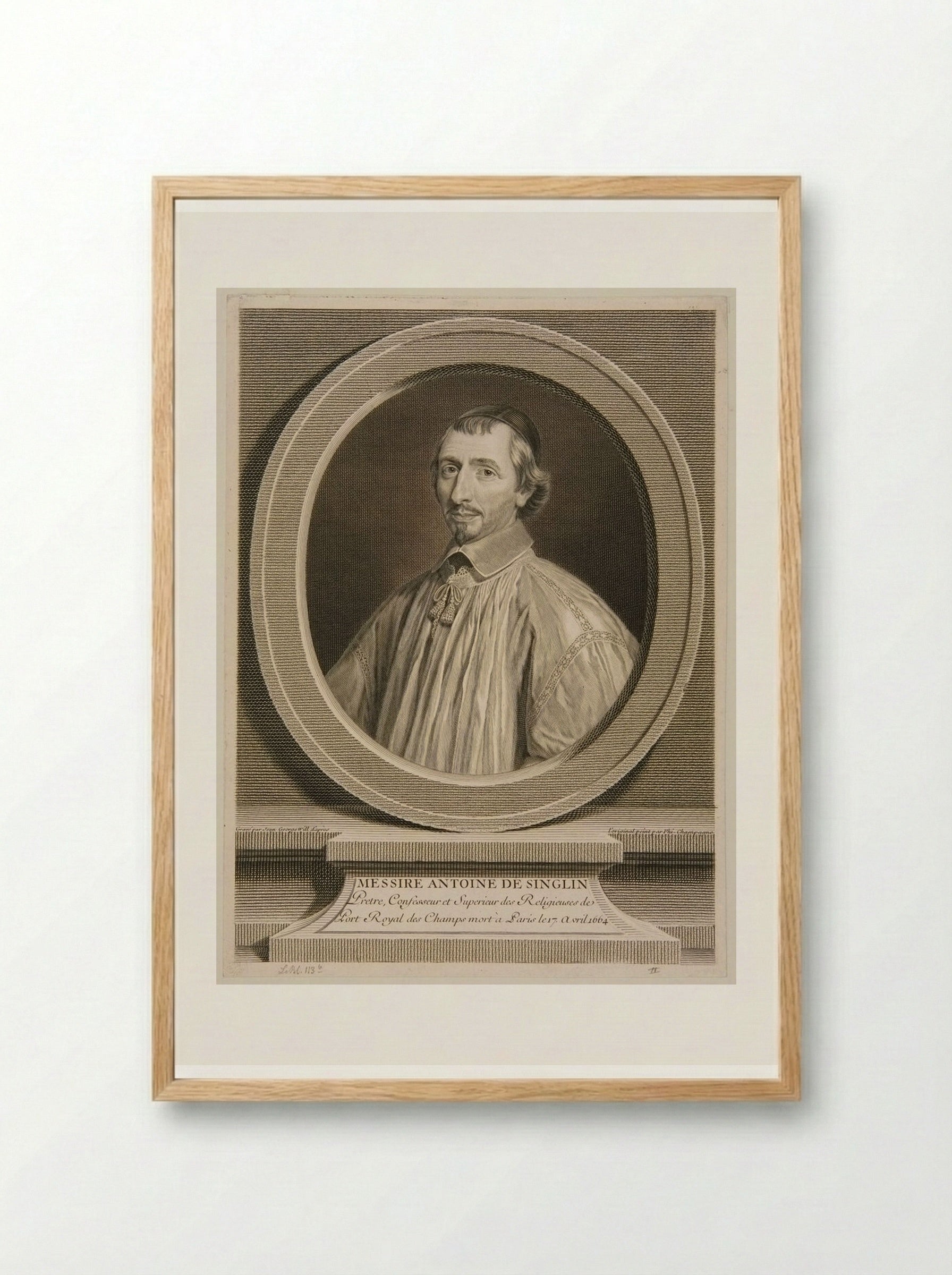 Antoine de Singlin - Johann Georg Wille - Framed Print Wood