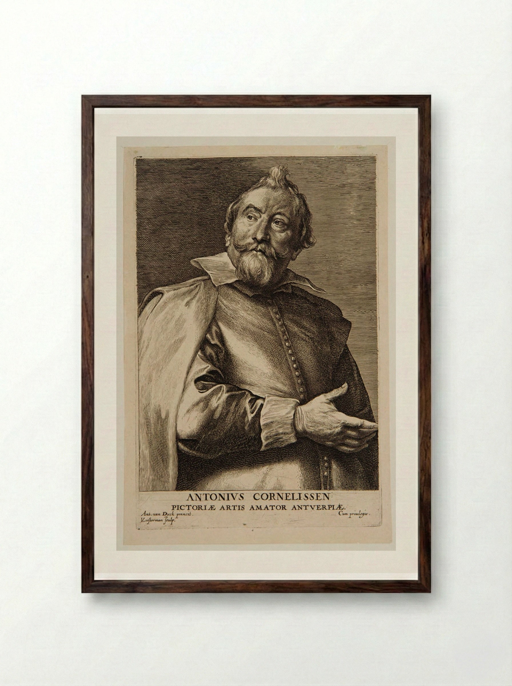 Antonius Cornelissen - Lucas Vorsterman I - Framed Print Dark Wood