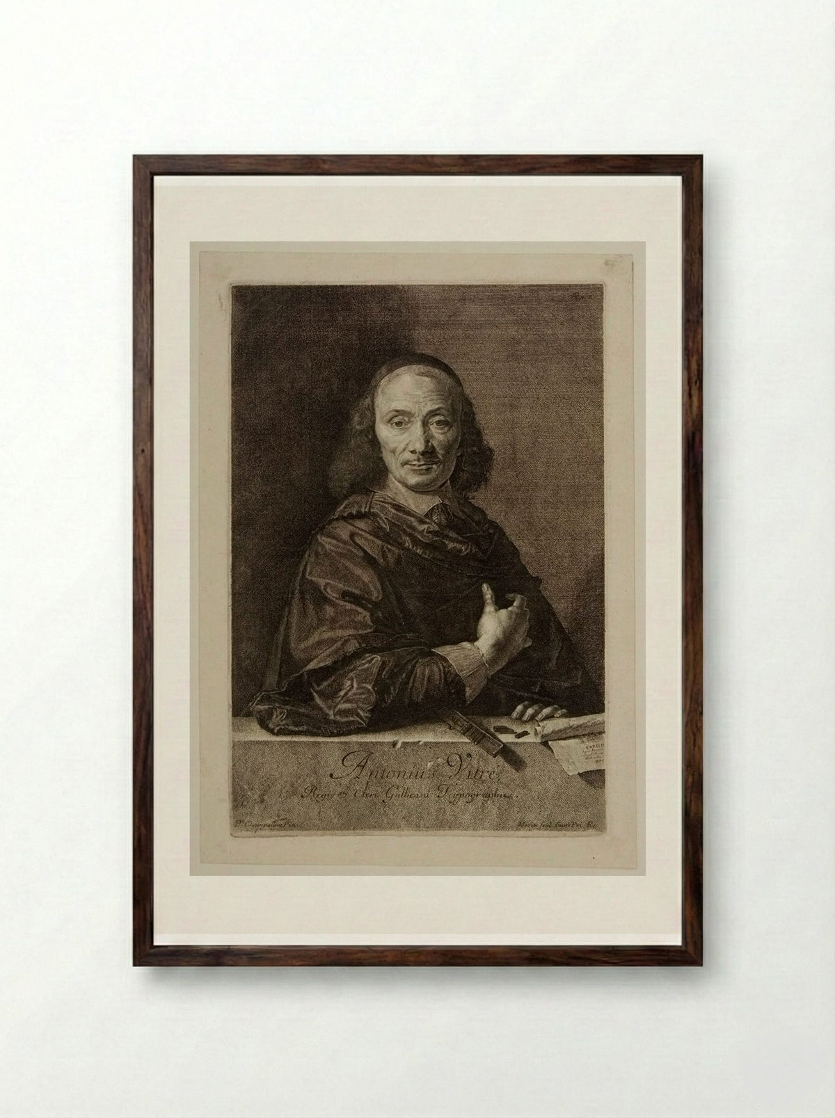 Antonius Vitré - Jean Morin - Framed Print Dark Wood
