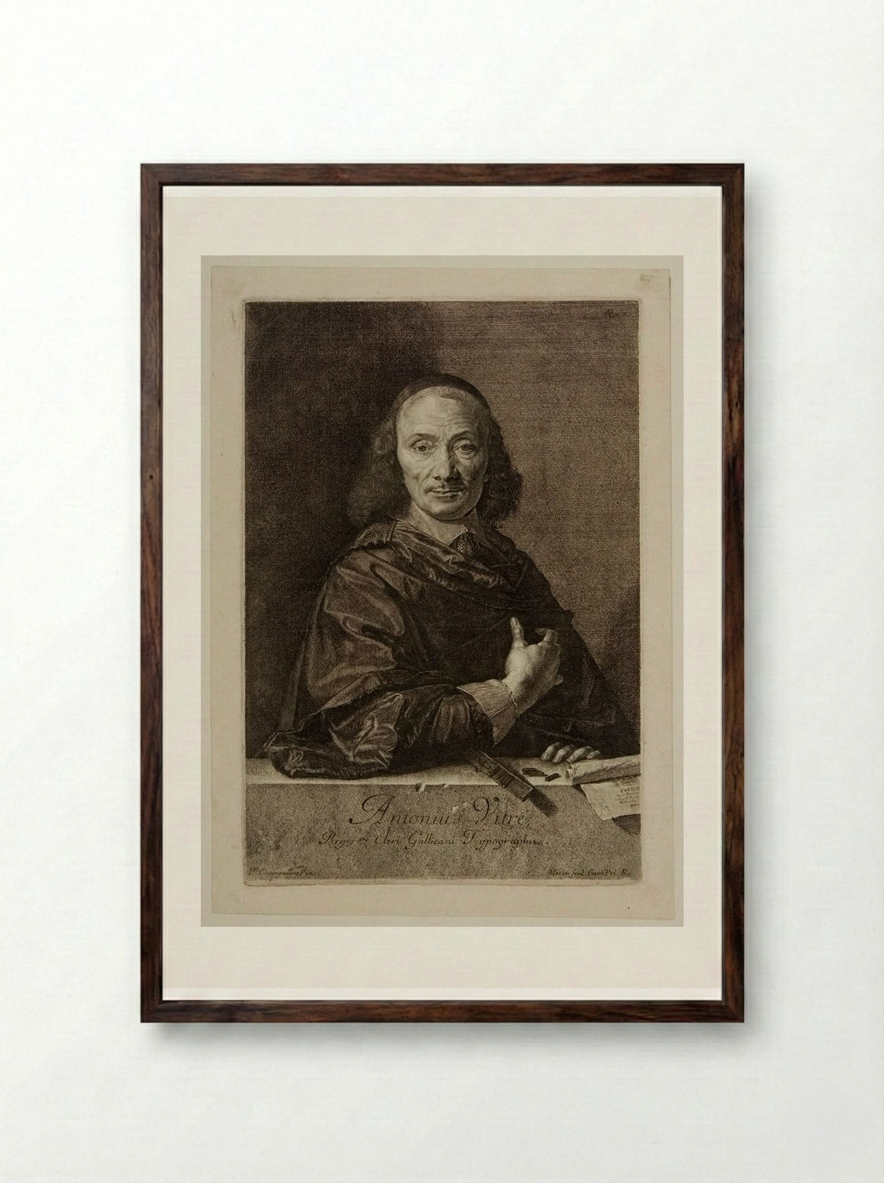 Antonius Vitré - Jean Morin - Framed Print Dark Wood