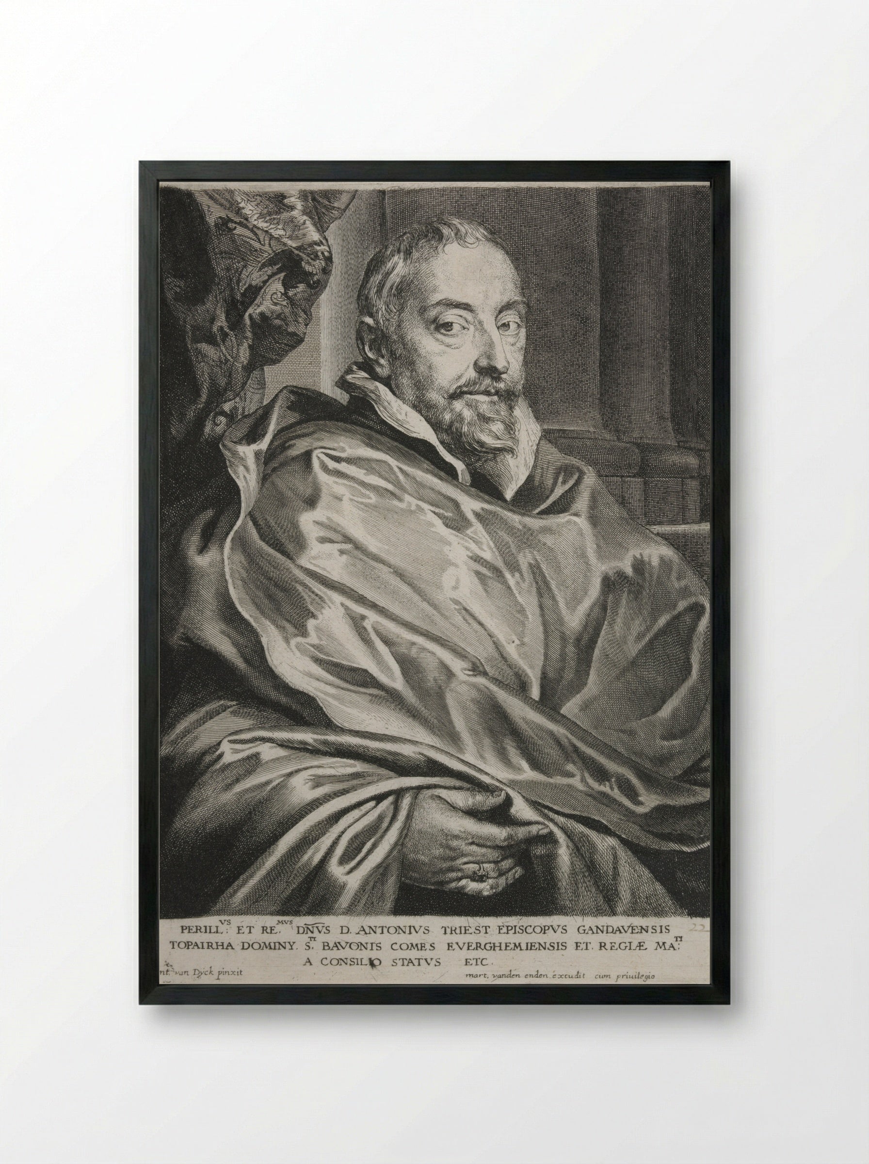Antoon Triest, Bishop of Ghent - Anthony van Dyck - Framed Print Black