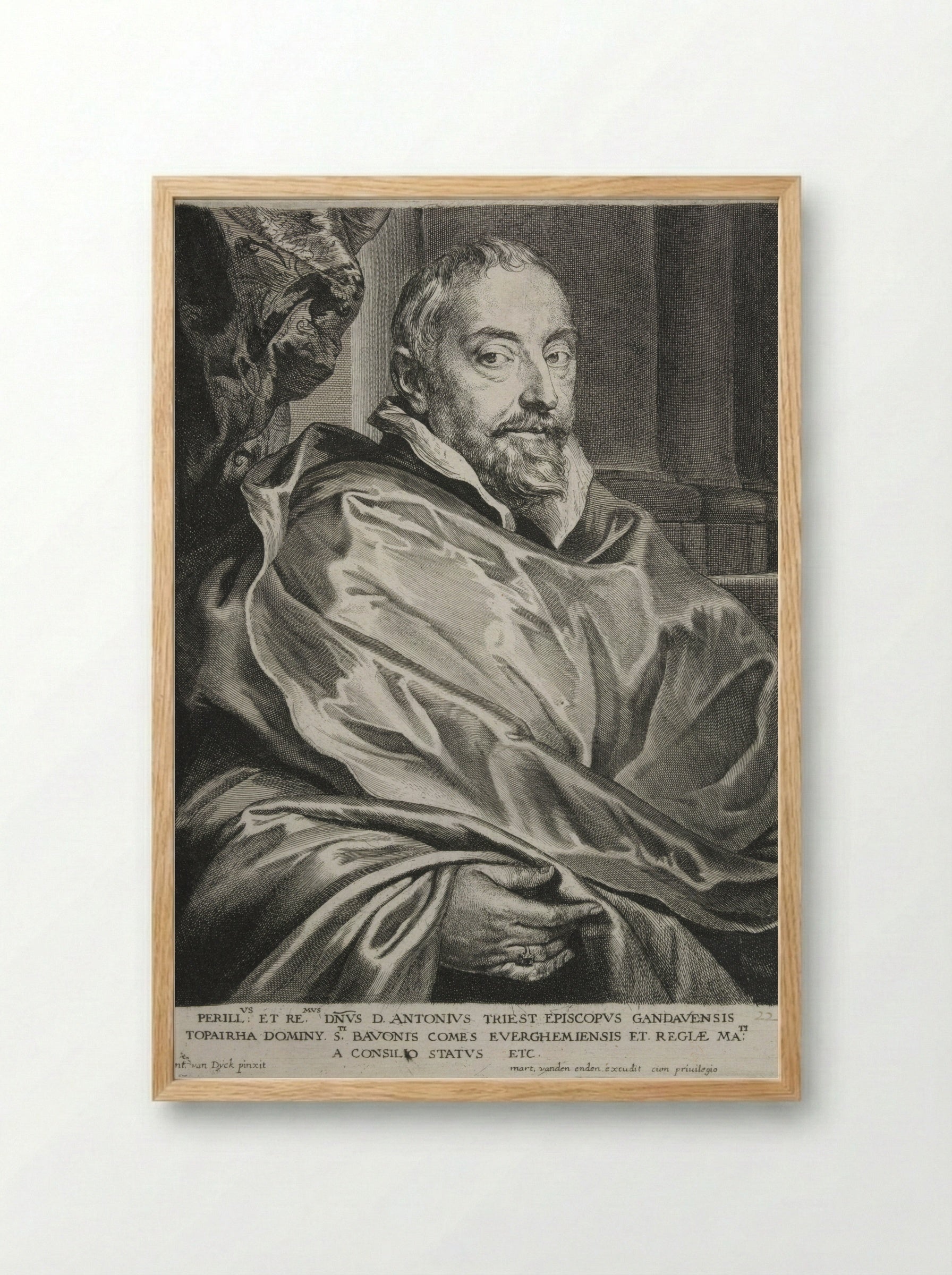 Antoon Triest, Bishop of Ghent - Anthony van Dyck - Framed Print Wood