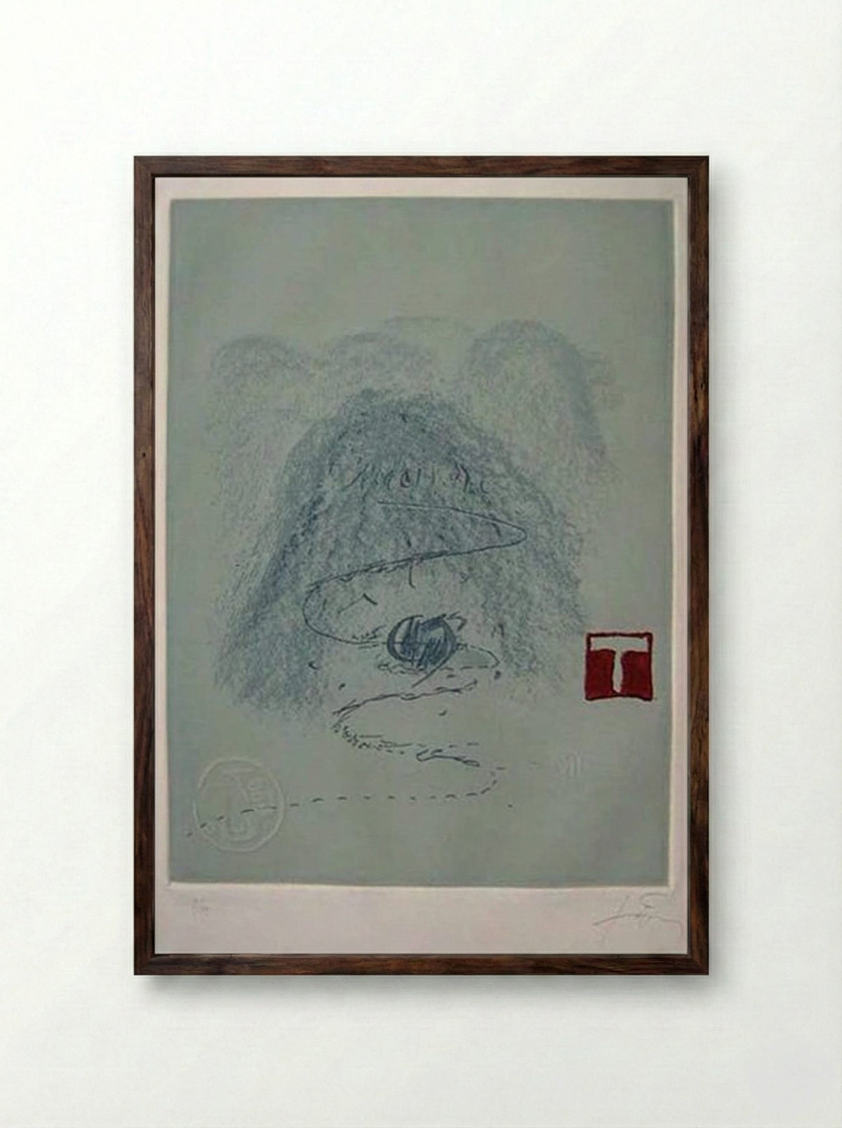 Aparicions 3 - Antoni Tàpies - Framed Print Dark Wood