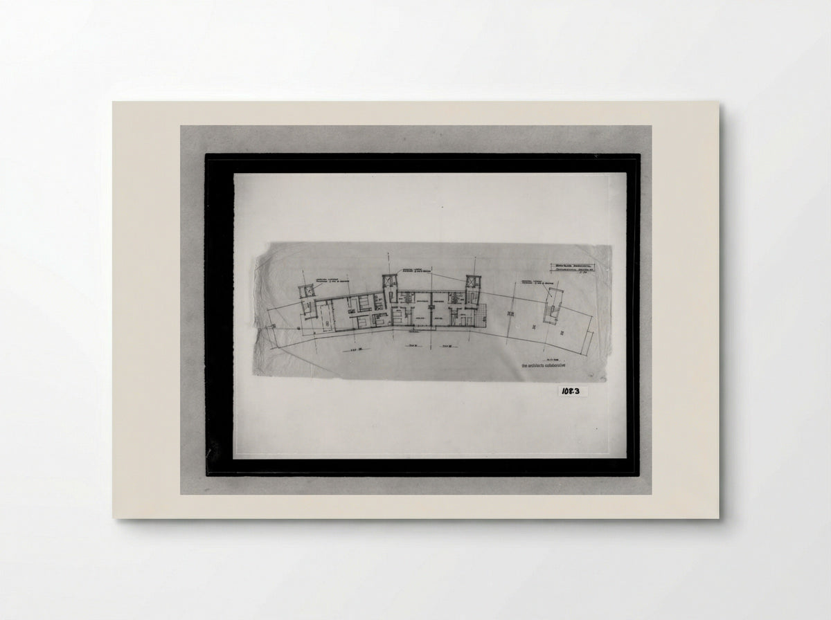Apartment House for Interbau Exhibition, Berlin-Hansaviertel: Penthouse floor plan - Walter Gropius - Poster