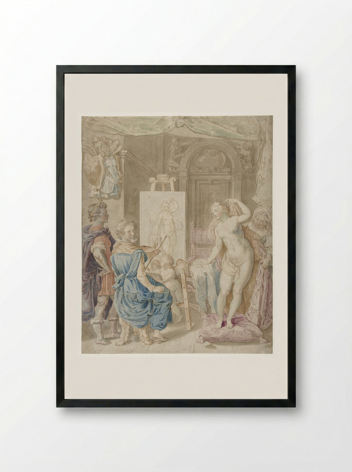 Apelles Painting Campaspe - Pieter Isaacsz. - Framed Print Black