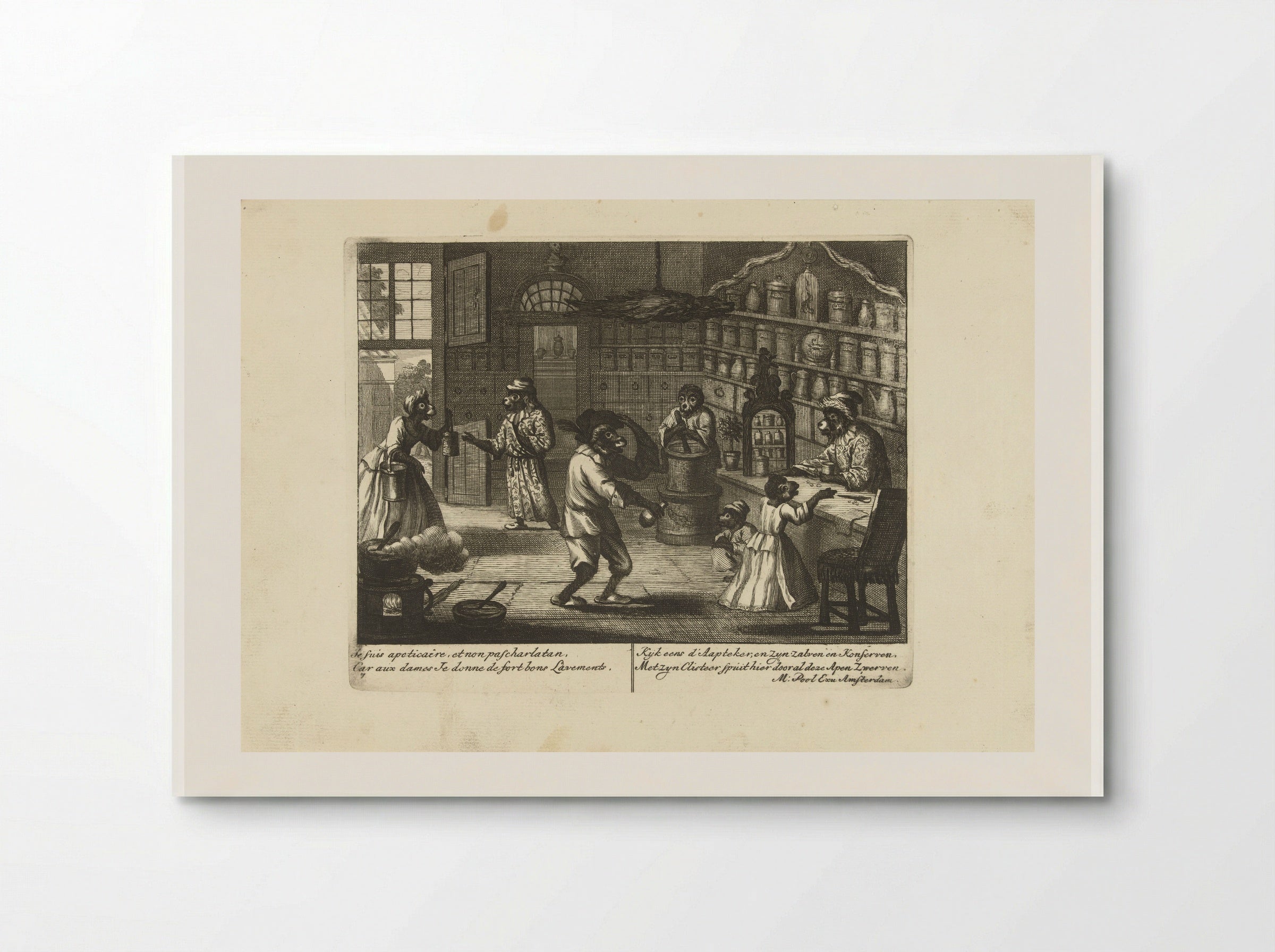 Apen als apotheker (Monkeys as Apothecaries) - Matthijs Pool - Poster