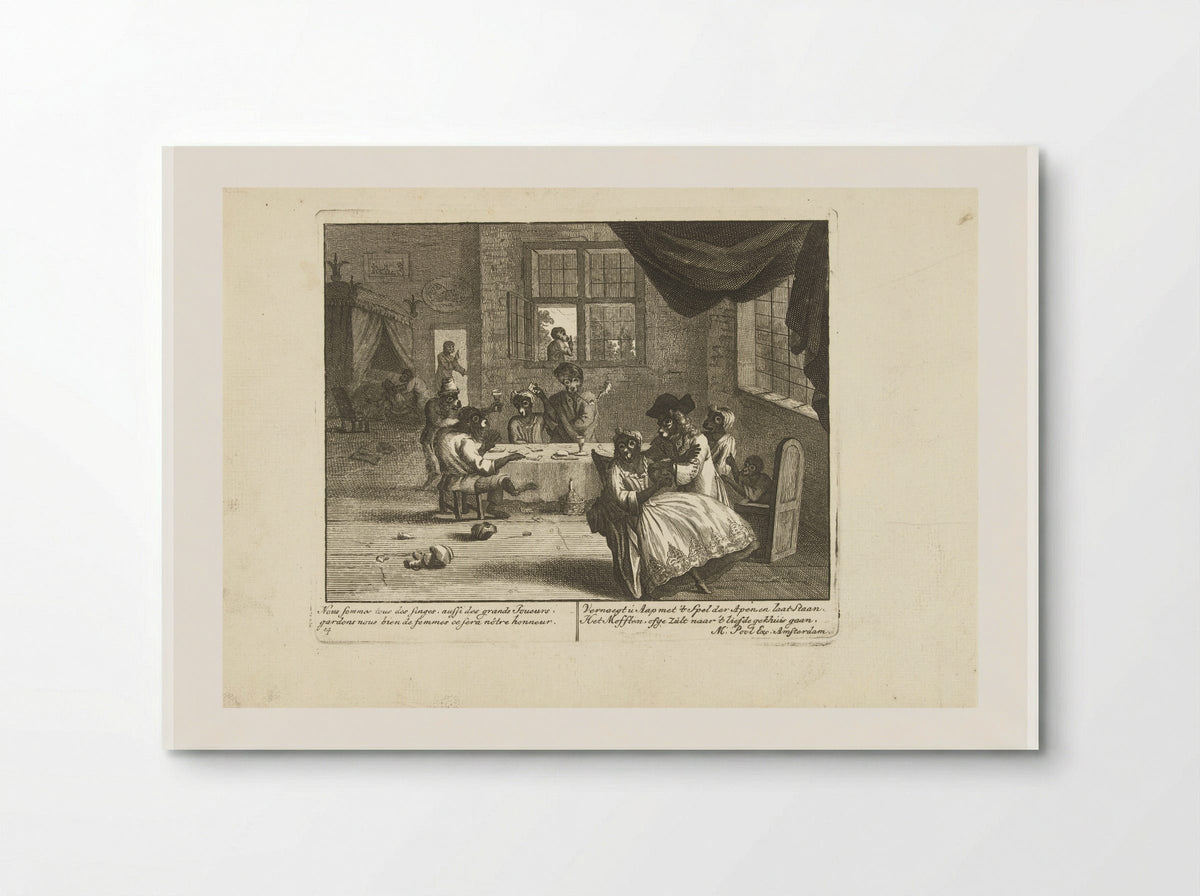 Apen in een herberg (Monkeys in an Inn) - Matthijs Pool - Poster