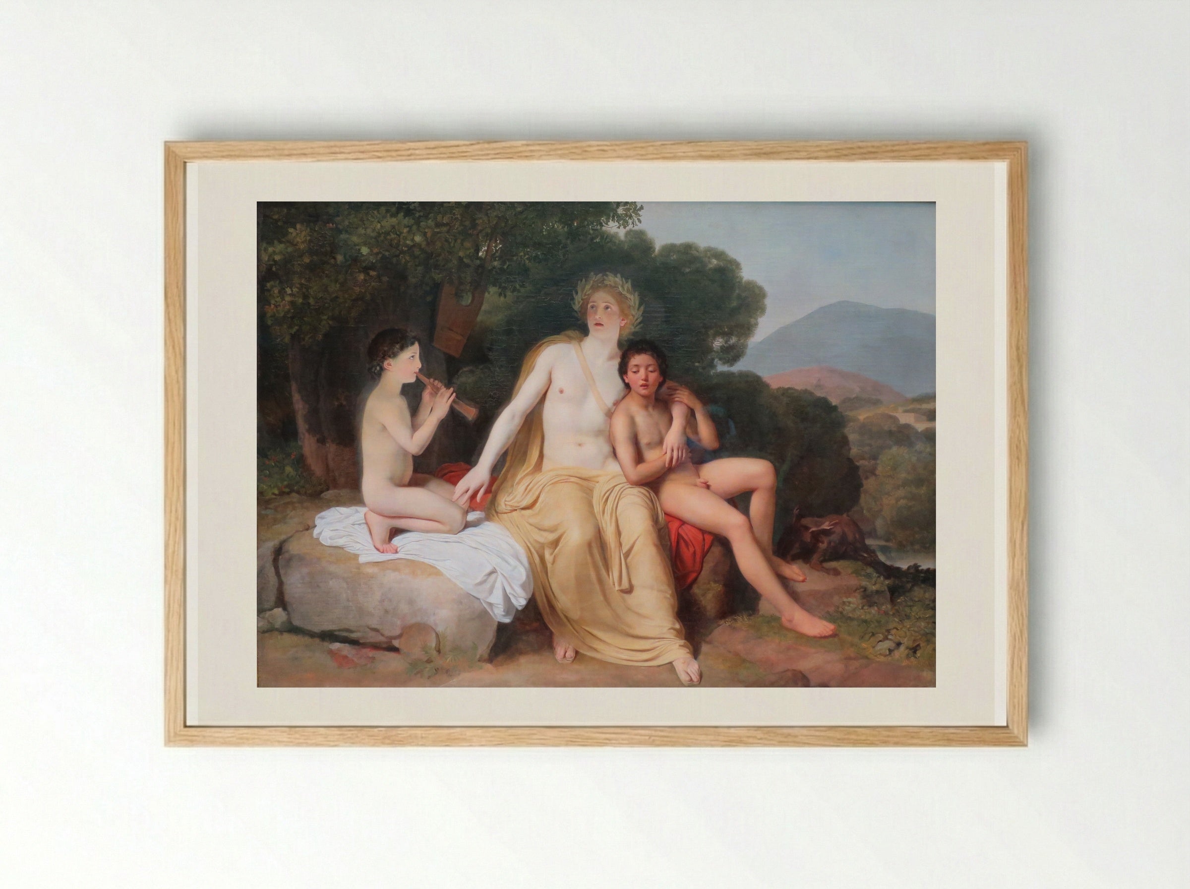 Apollo, Hyacinthus and Cyparissus Singing and Playing Music - Alexander Ivanov - Framed Print Wood