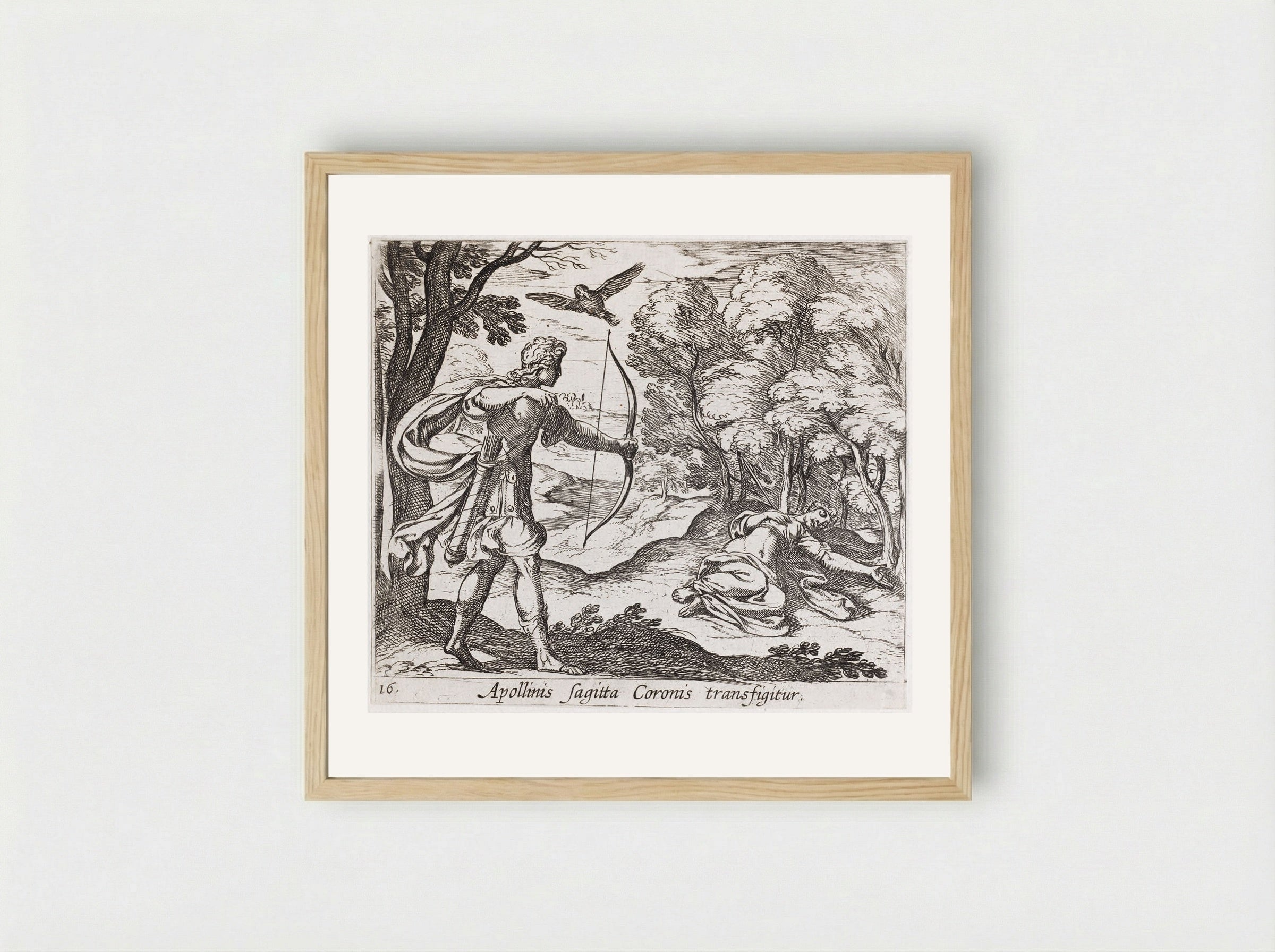 Apollo Killing Coronis - Antonio Tempesta - Framed Print Wood