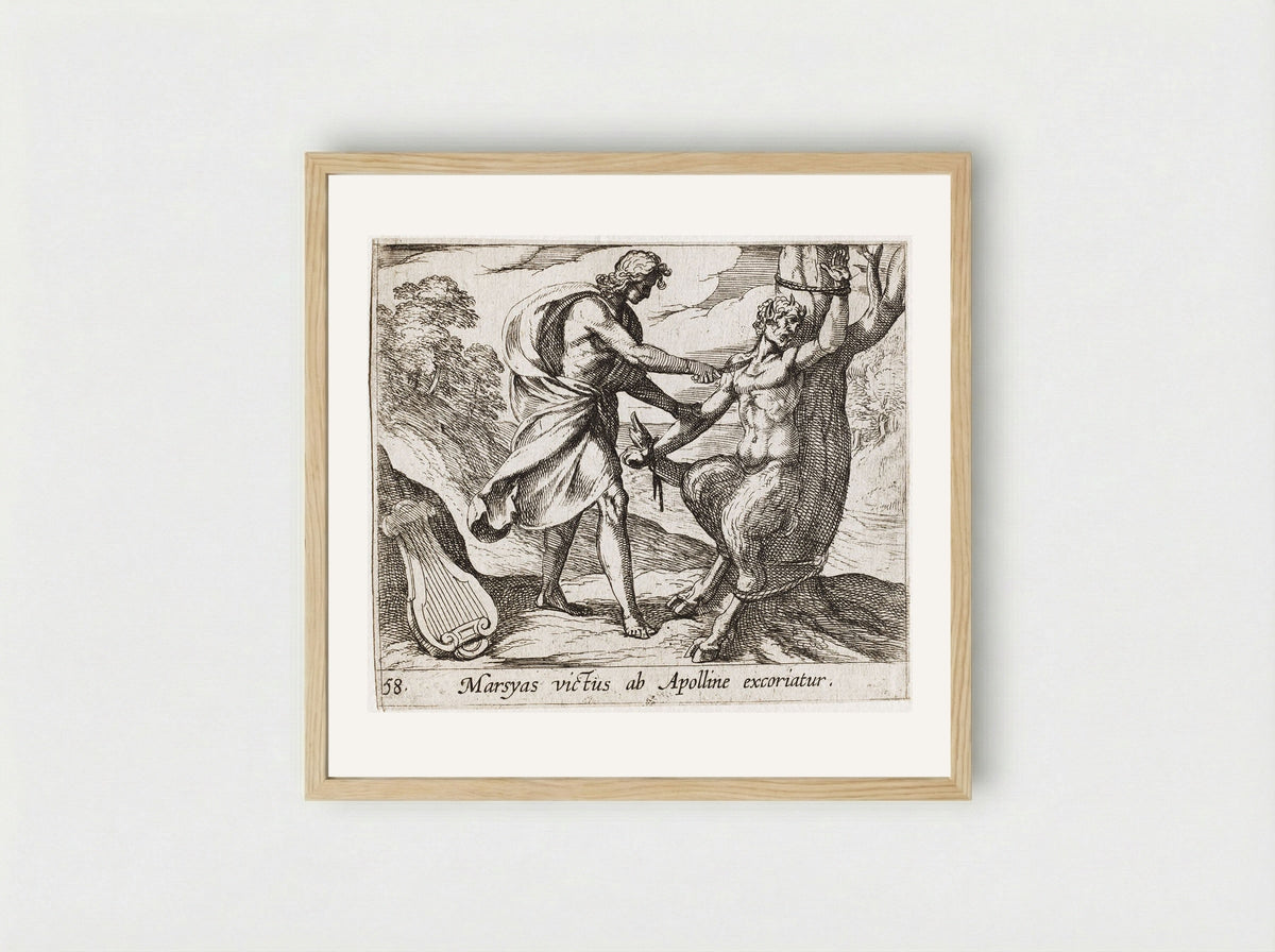 Apollo Killing Marsyas - Antonio Tempesta - Framed Print Wood
