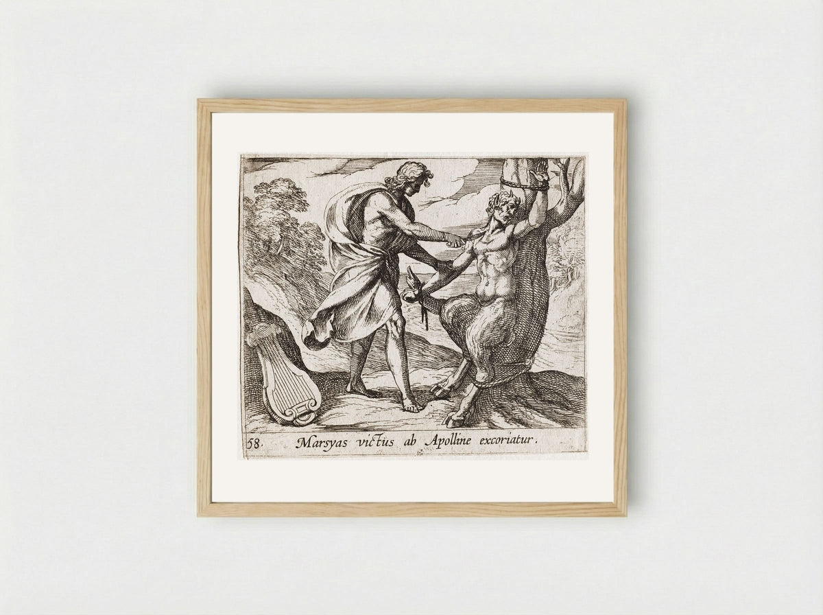 Apollo Killing Marsyas - Antonio Tempesta - Framed Print Wood