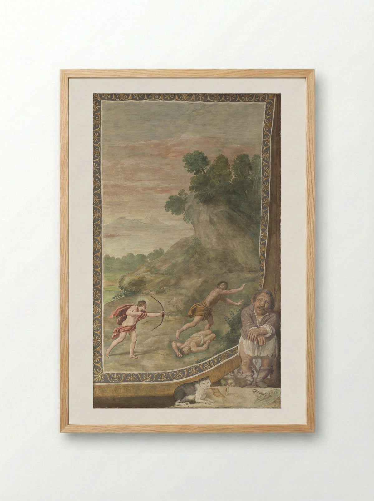 Apollo Killing the Cyclopes - Domenichino - Framed Print Wood