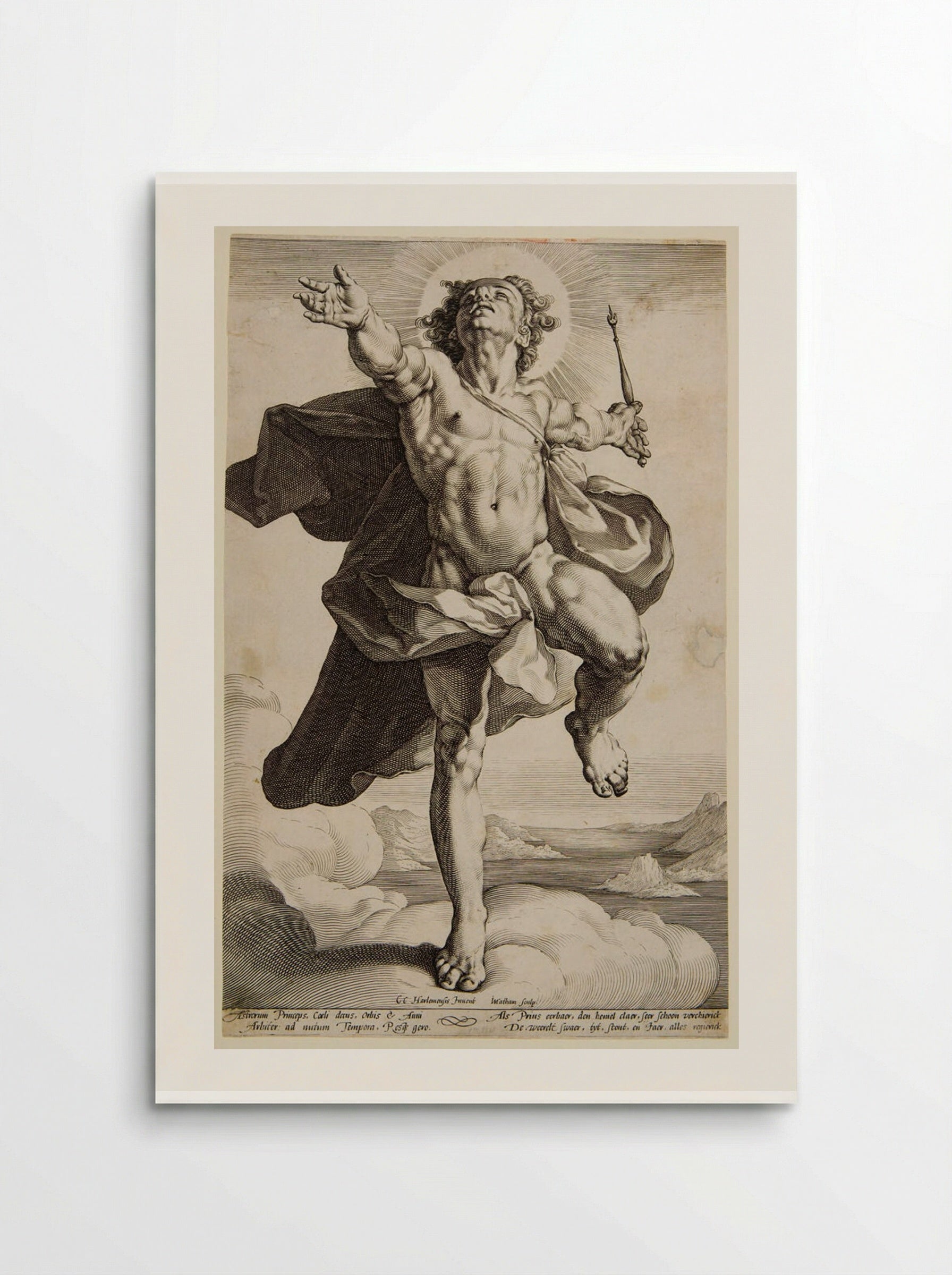 Apollo Standing on the Clouds - Jacob Matham - Poster