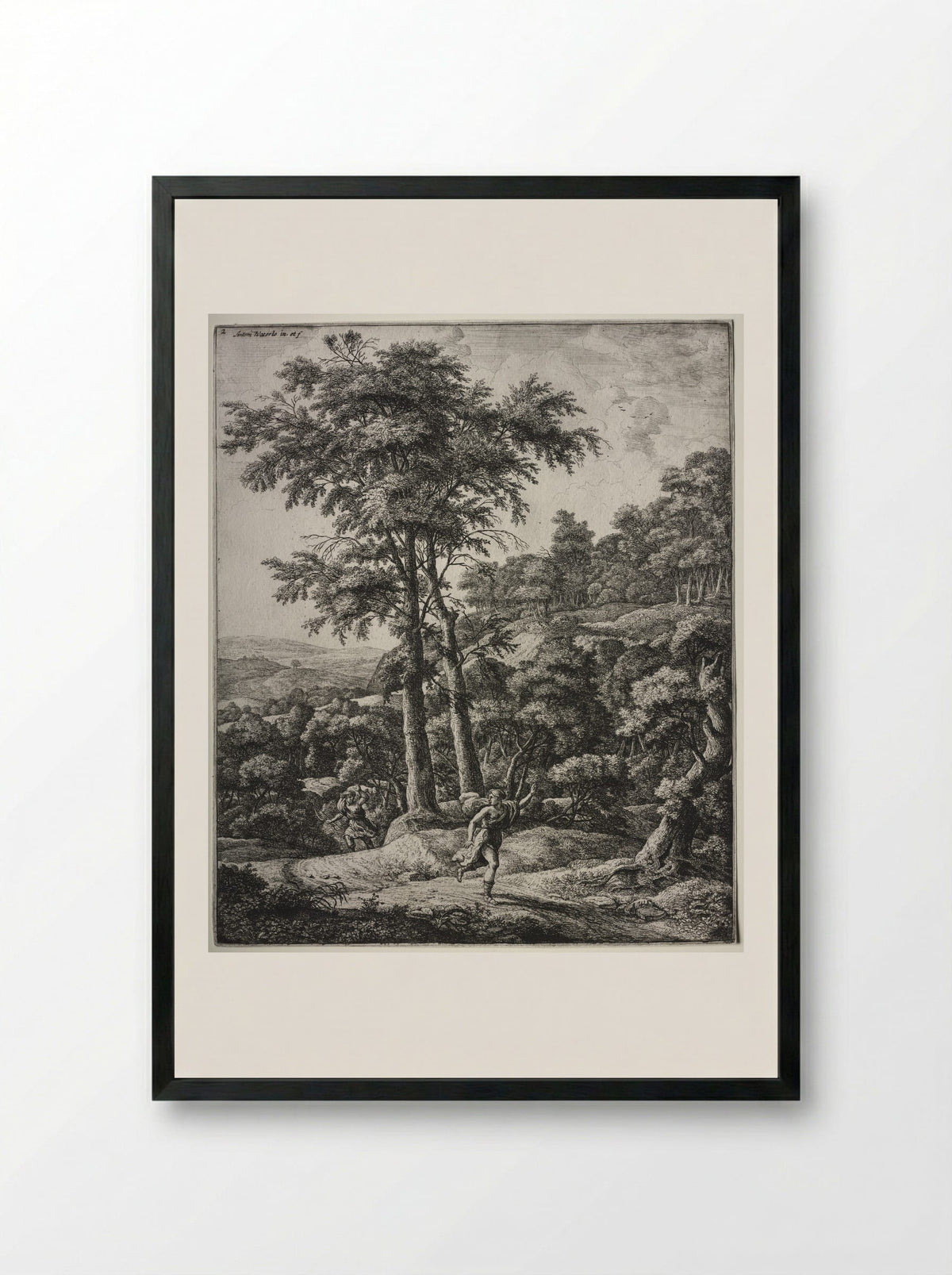 Apollo and Daphne - Anthonie Waterloo - Framed Print Black