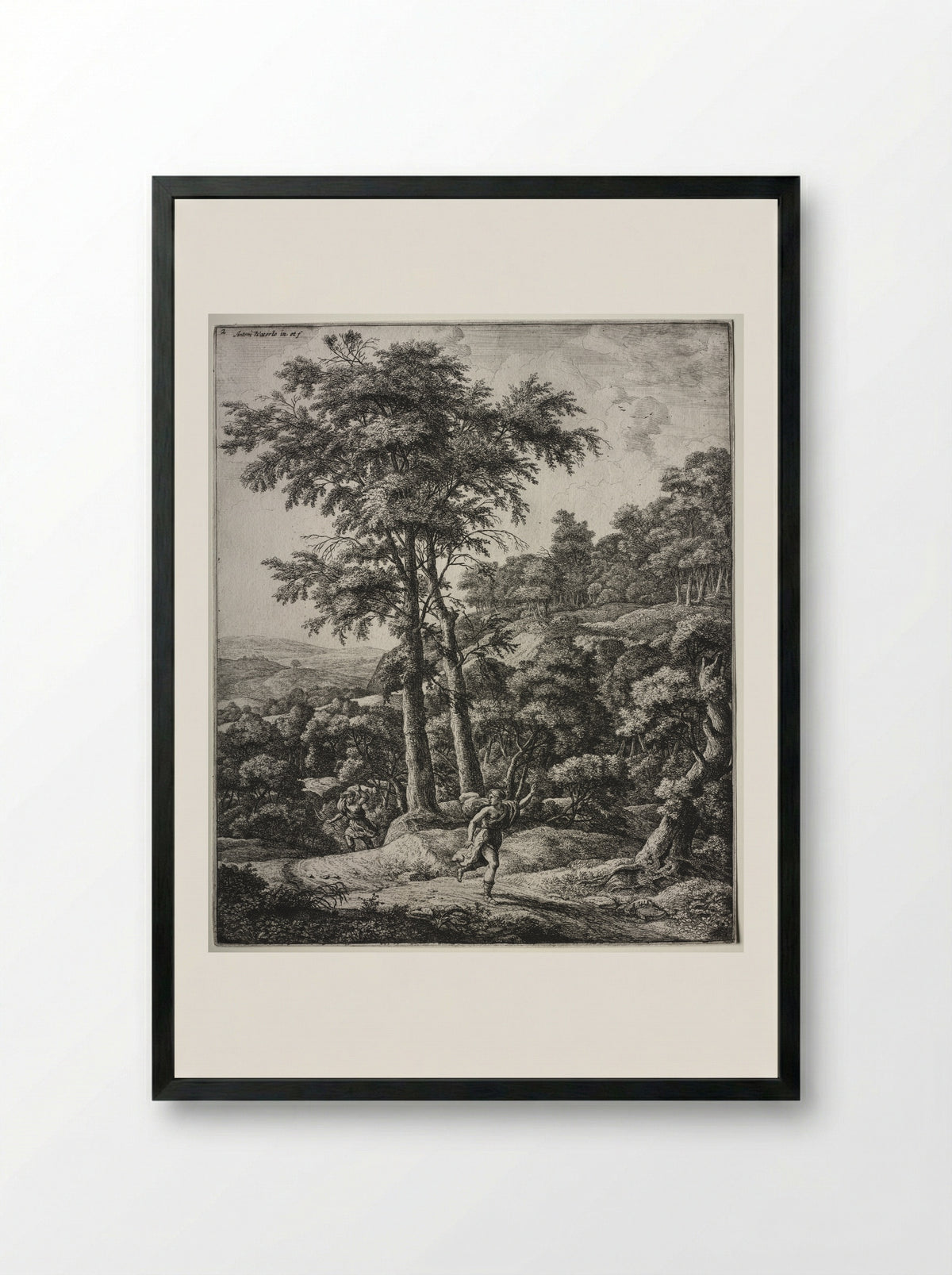 Apollo and Daphne - Anthonie Waterloo - Framed Print Black