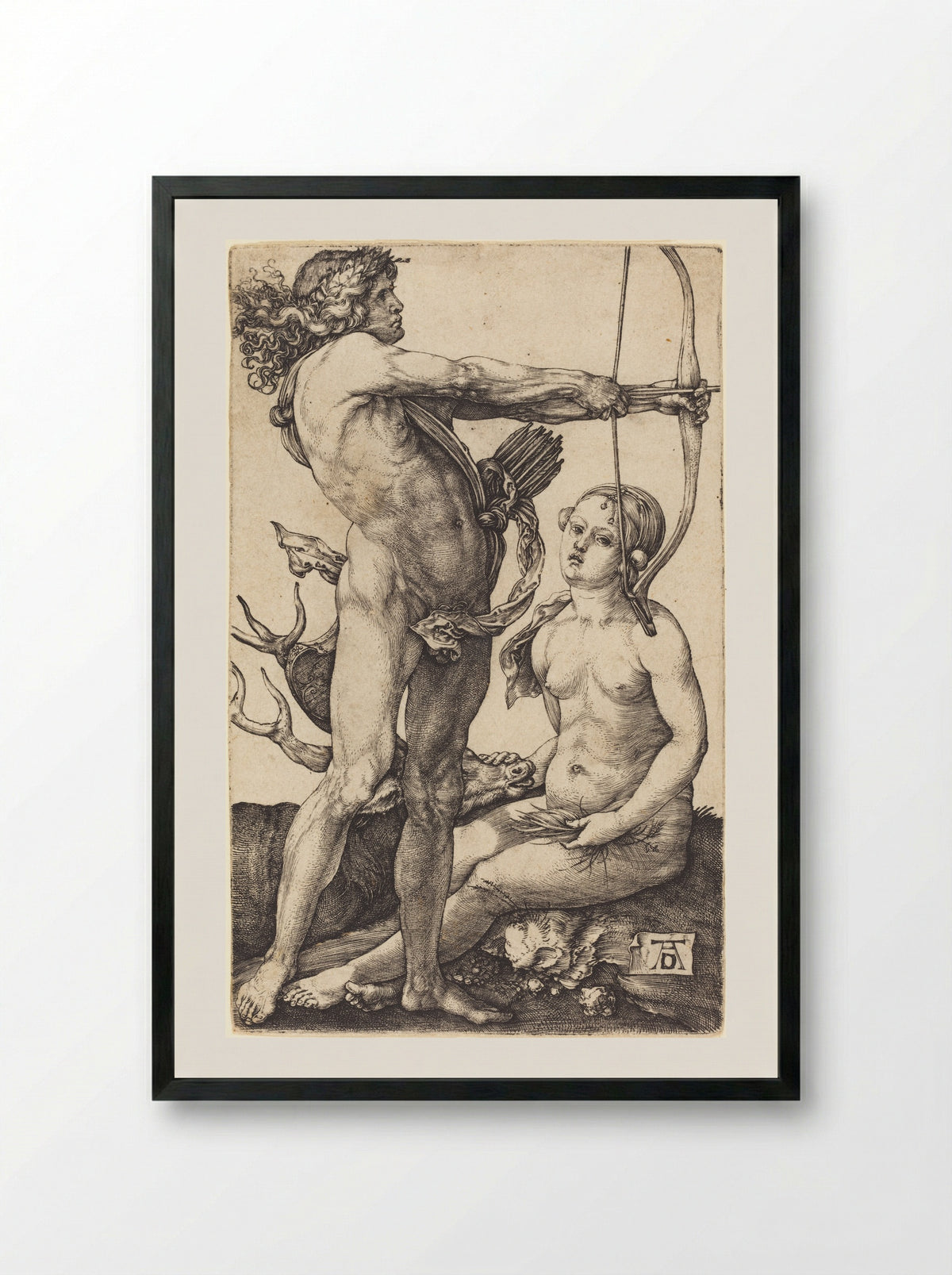 Apollo and Diana - Albrecht Dürer - Framed Print Black