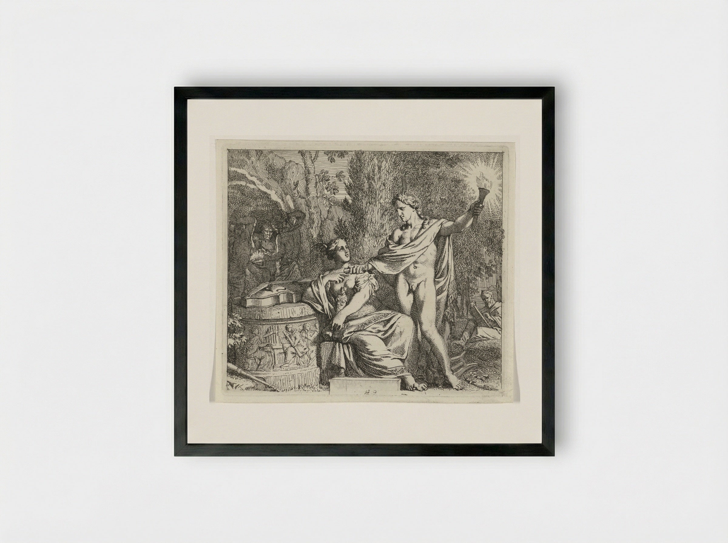 Apollo and the Invention of Music - Gerard de Lairesse - Framed Print Black