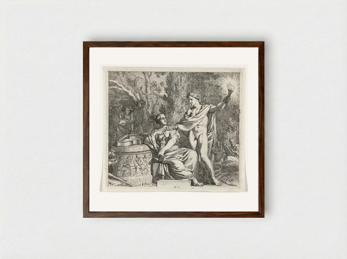 Apollo and the Invention of Music - Gerard de Lairesse - Framed Print Dark Wood