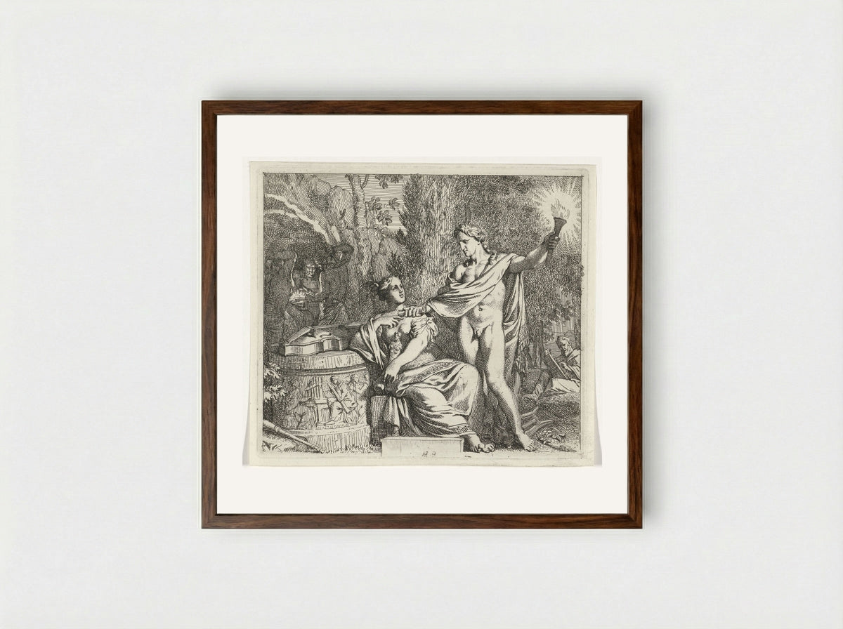 Apollo and the Invention of Music - Gerard de Lairesse - Framed Print Dark Wood