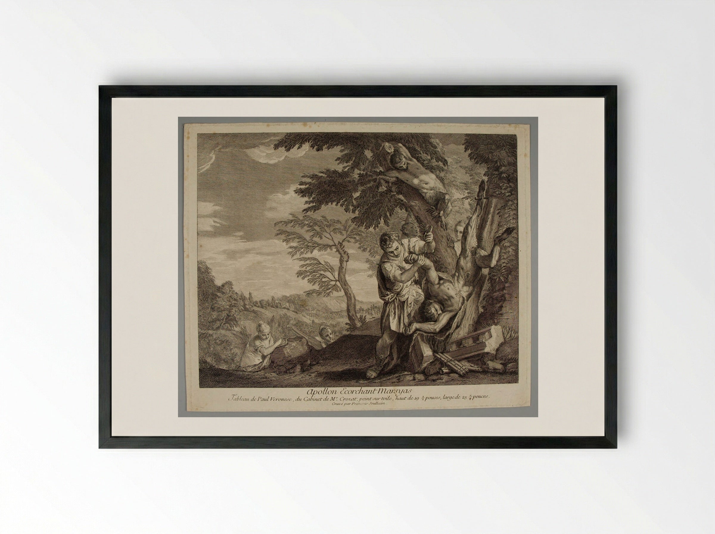 Apollon Flaying Marsyas - François Joullain - Framed Print Black