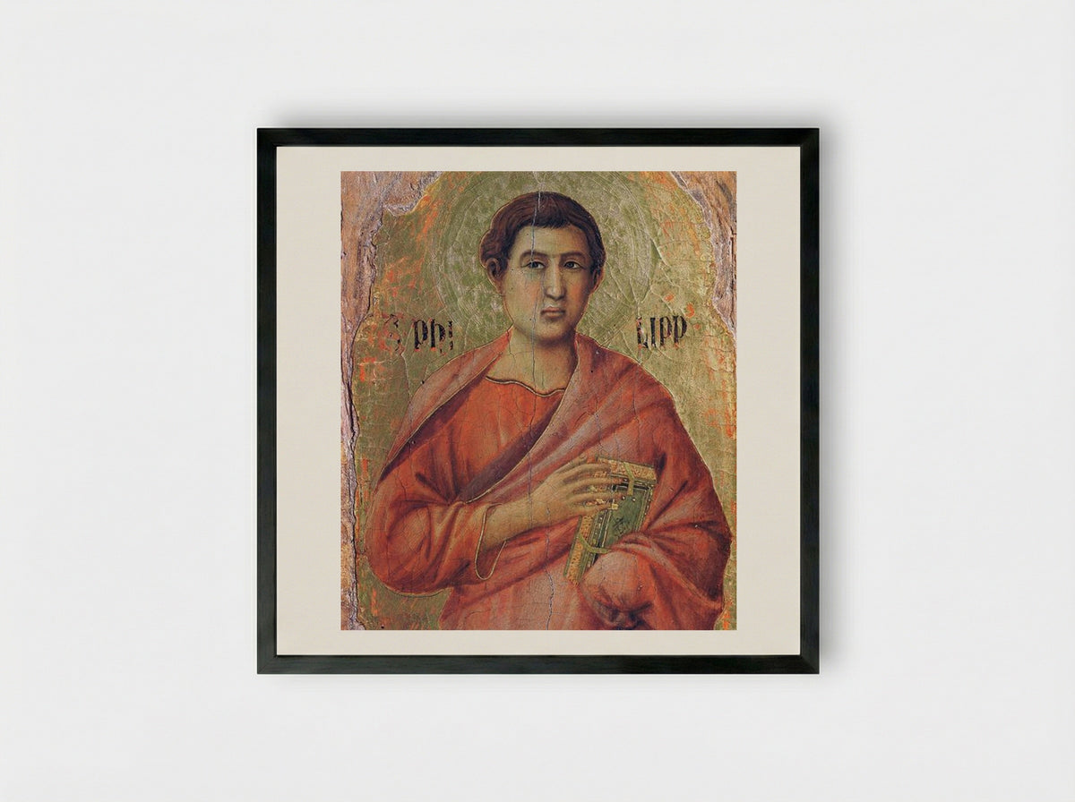Apostle Philip - Duccio di Buoninsegna - Framed Print Black
