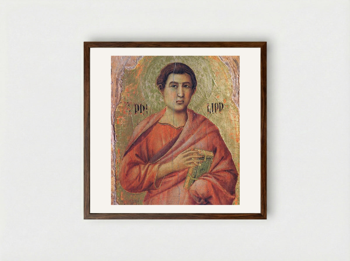 Apostle Philip - Duccio di Buoninsegna - Framed Print Dark Wood