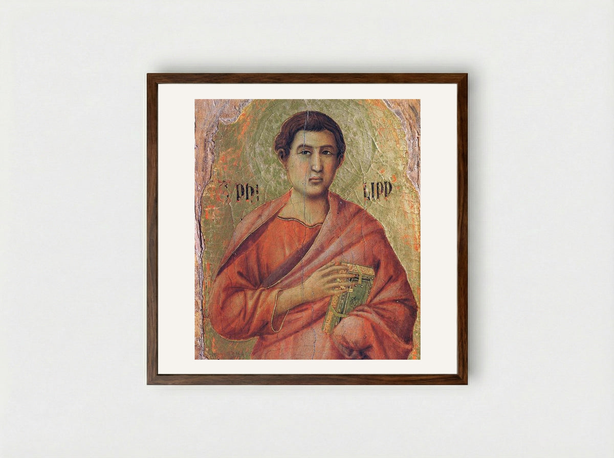 Apostle Philip - Duccio di Buoninsegna - Framed Print Dark Wood