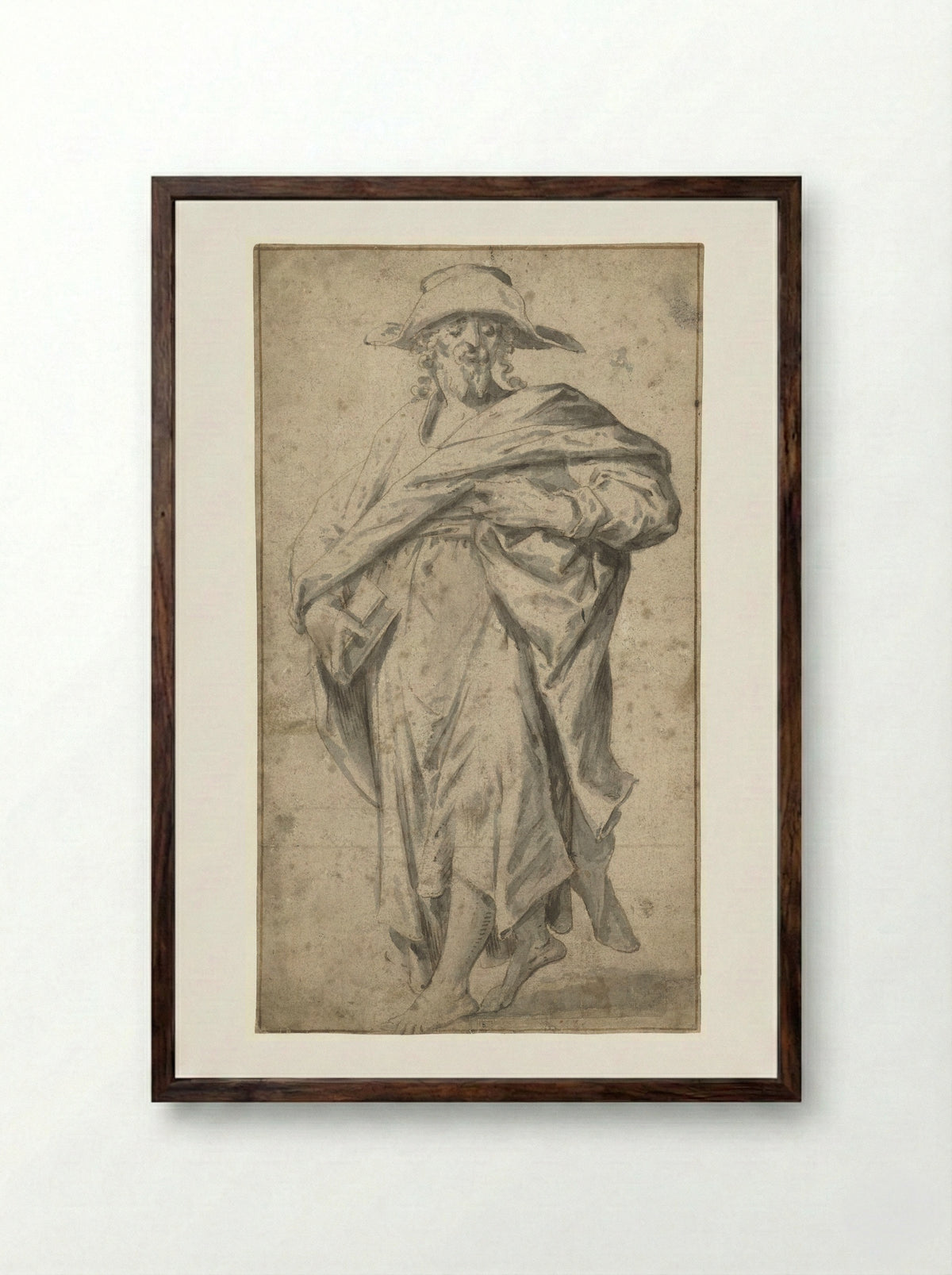 Apostle Simon - Joos van Winghe - Framed Print Dark Wood