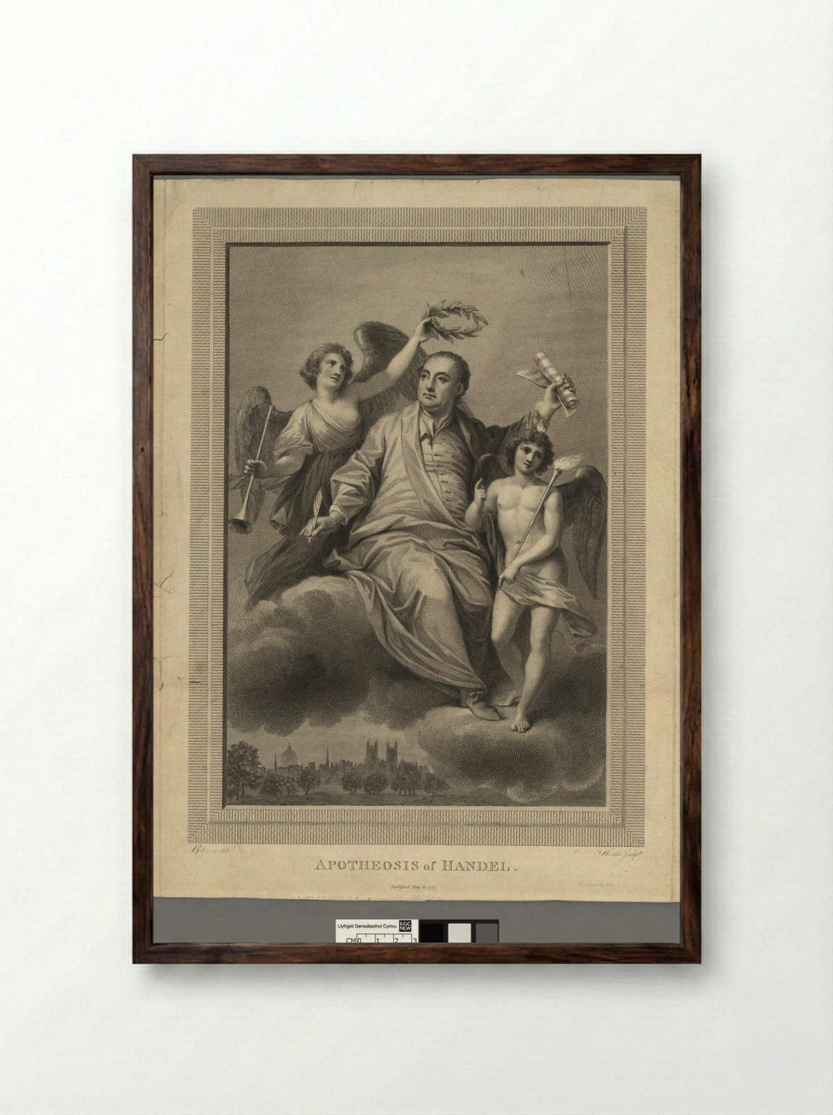 Apotheosis of Händel - James Heath - Framed Print Dark Wood