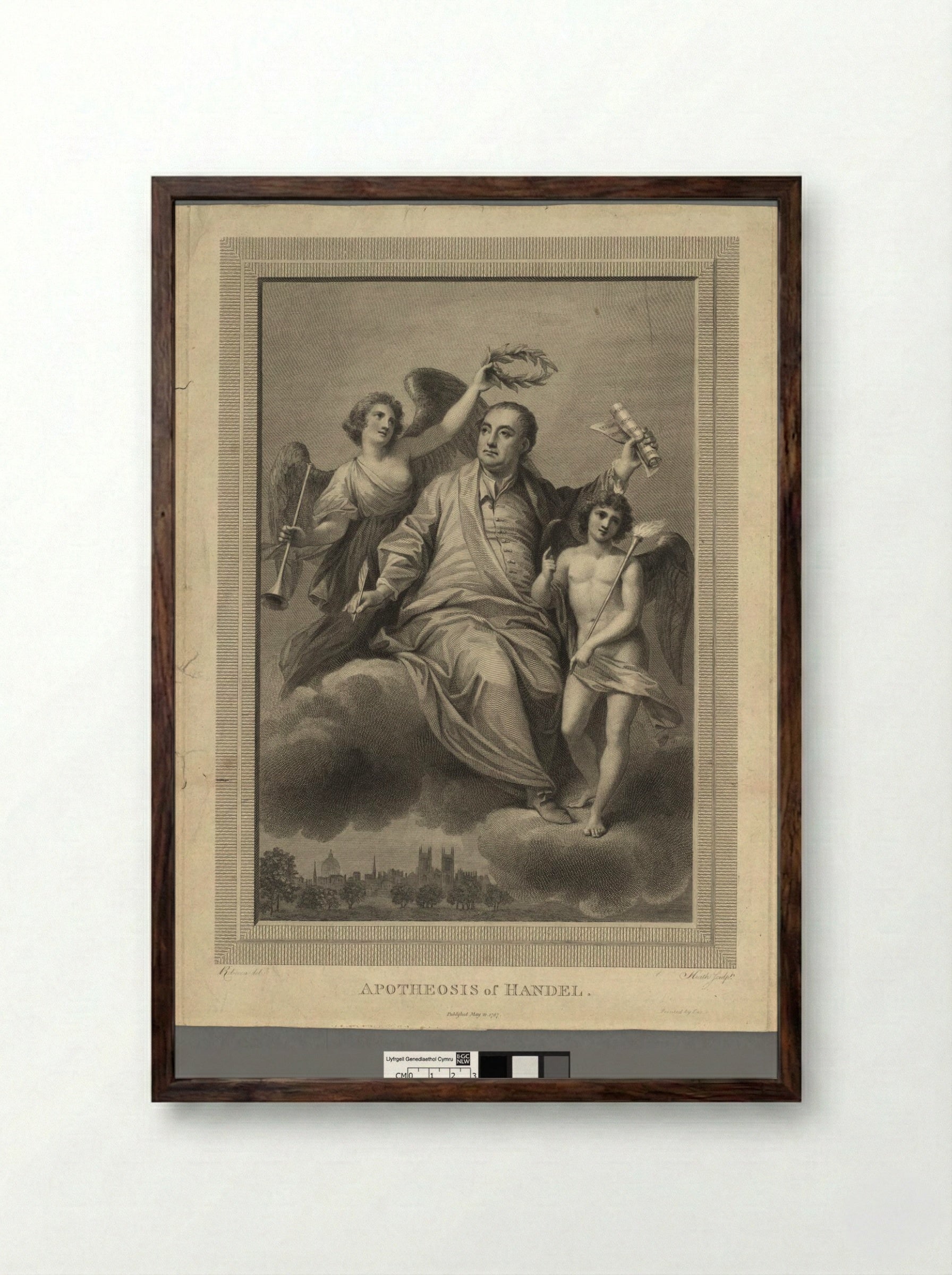 Apotheosis of Händel - James Heath - Framed Print Dark Wood