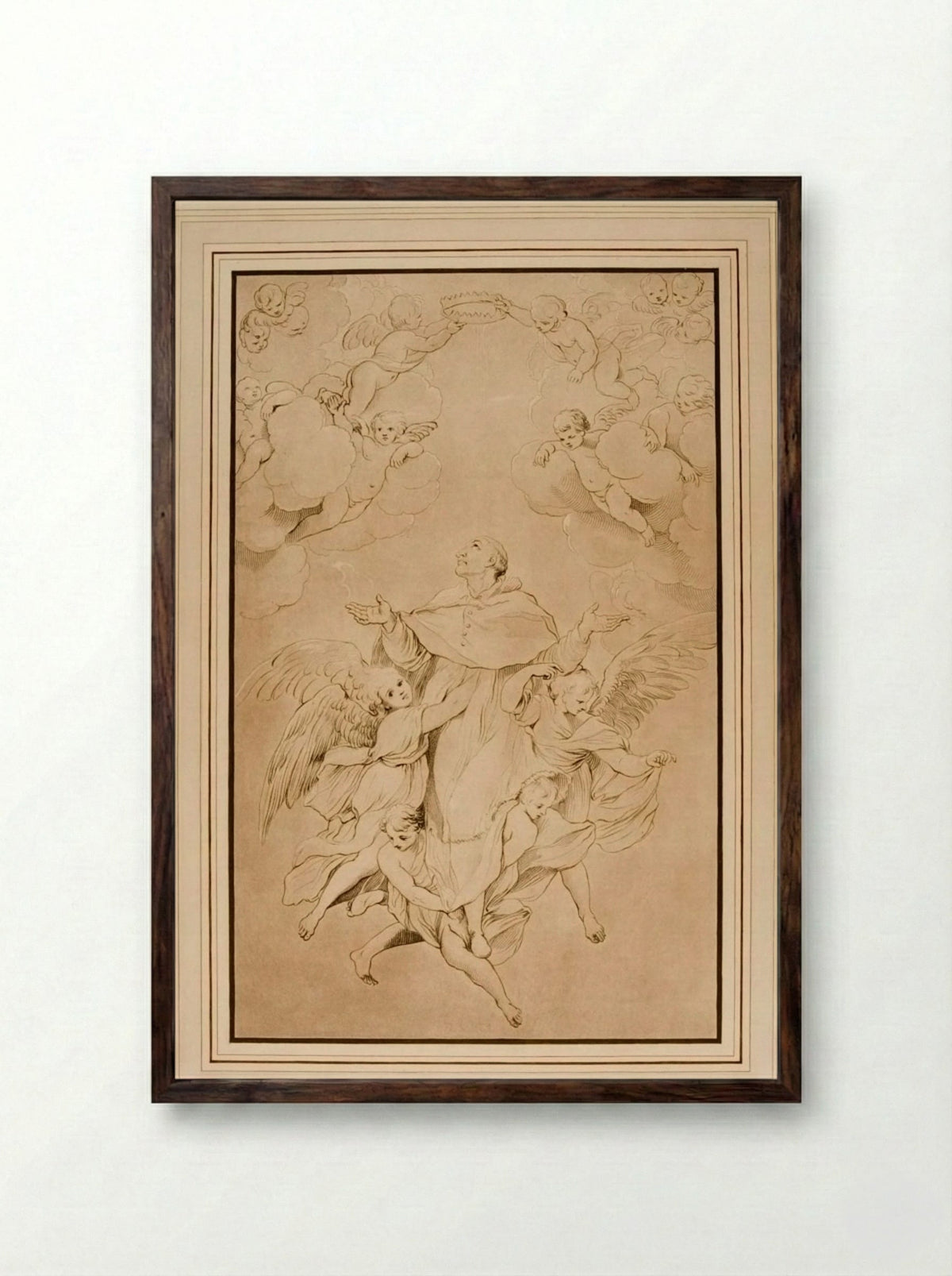 Apotheosis of a Saint - Peter William Tomkins - Framed Print Dark Wood