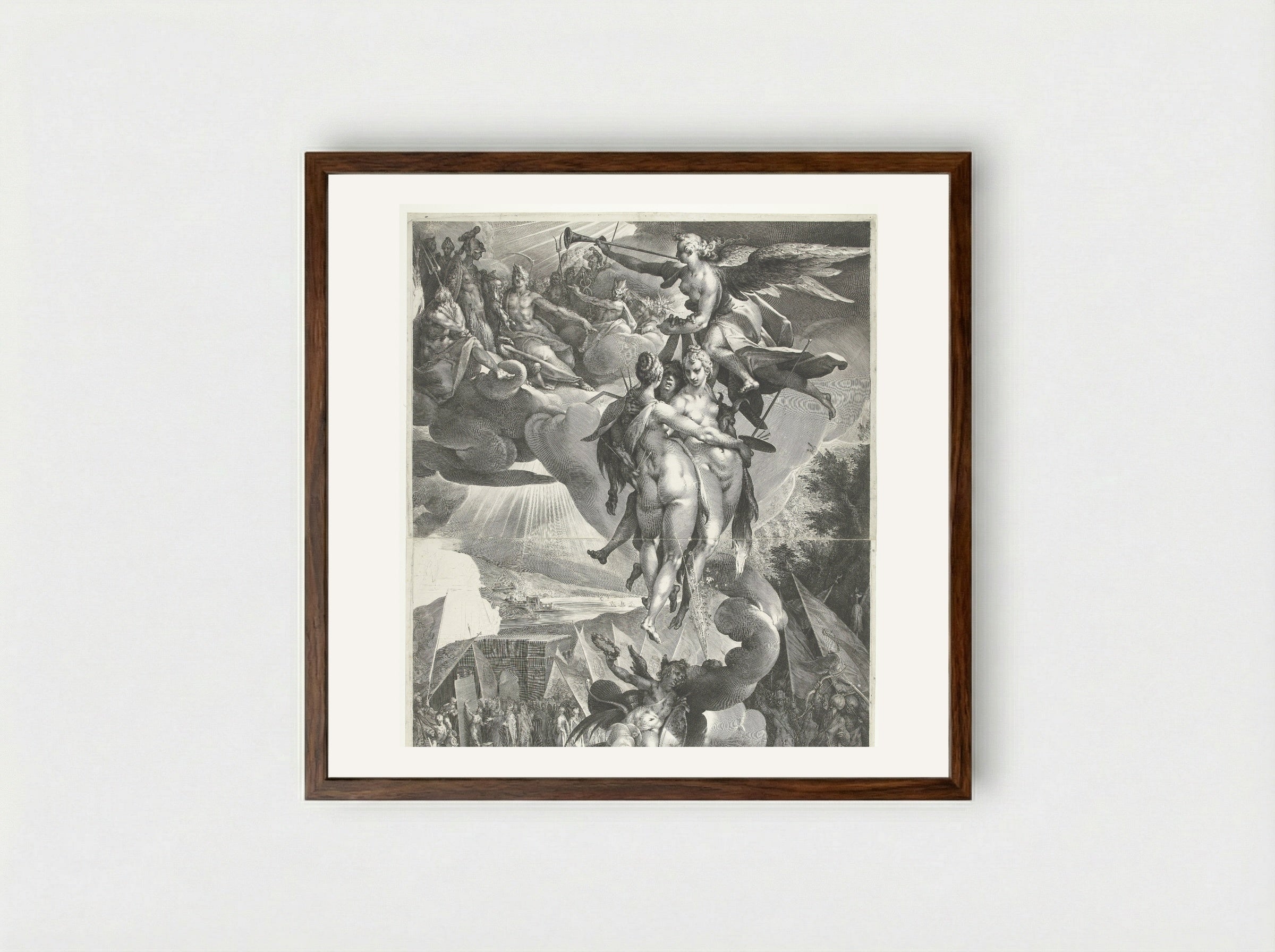 Apotheosis of the Arts - Jan Harmensz. Muller - Framed Print Dark Wood