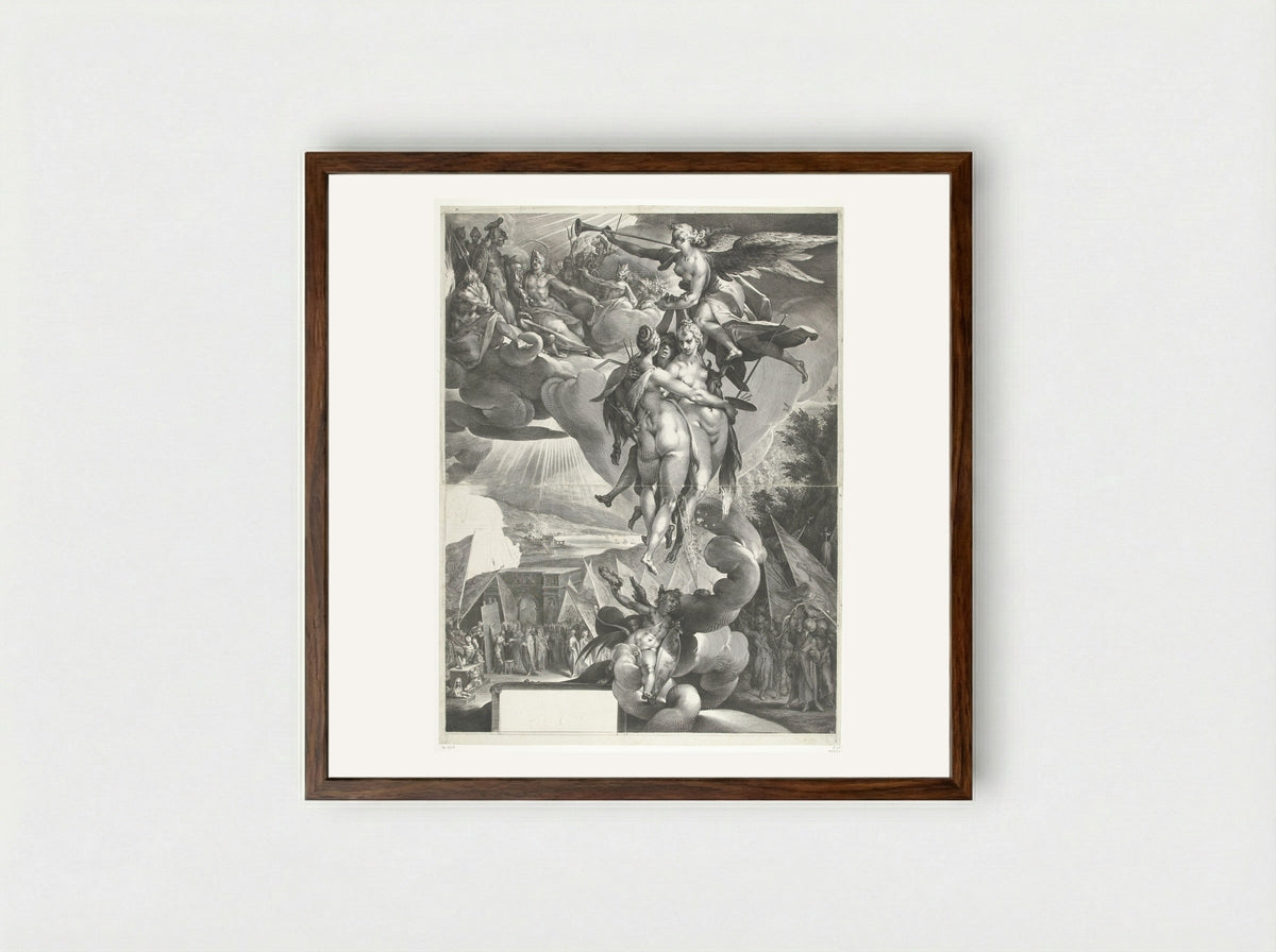 Apotheosis of the Arts - Jan Harmensz. Muller - Framed Print Dark Wood