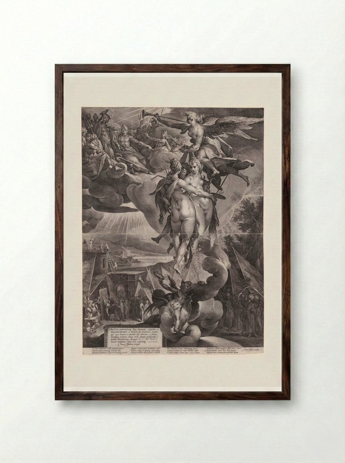 Apotheosis of the Fine Arts - Jan Harmensz. Muller - Framed Print Dark Wood