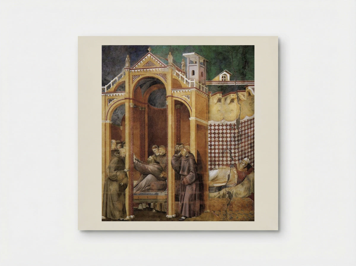 Apparition to Fra Agostino and to Bishop Guido of Arezzo - Giotto di Bondone - Poster