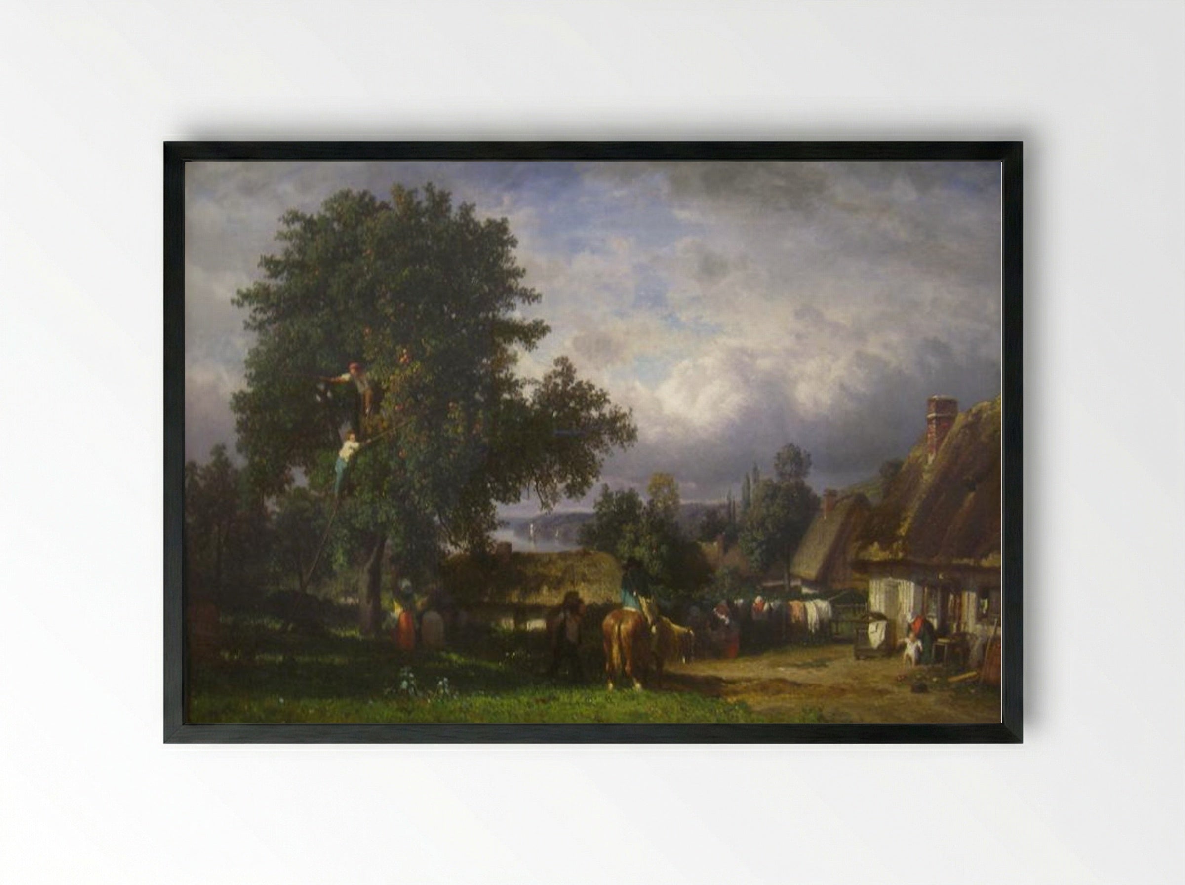Apple Harvest in Normandy - Constant Troyon - Framed Print Black