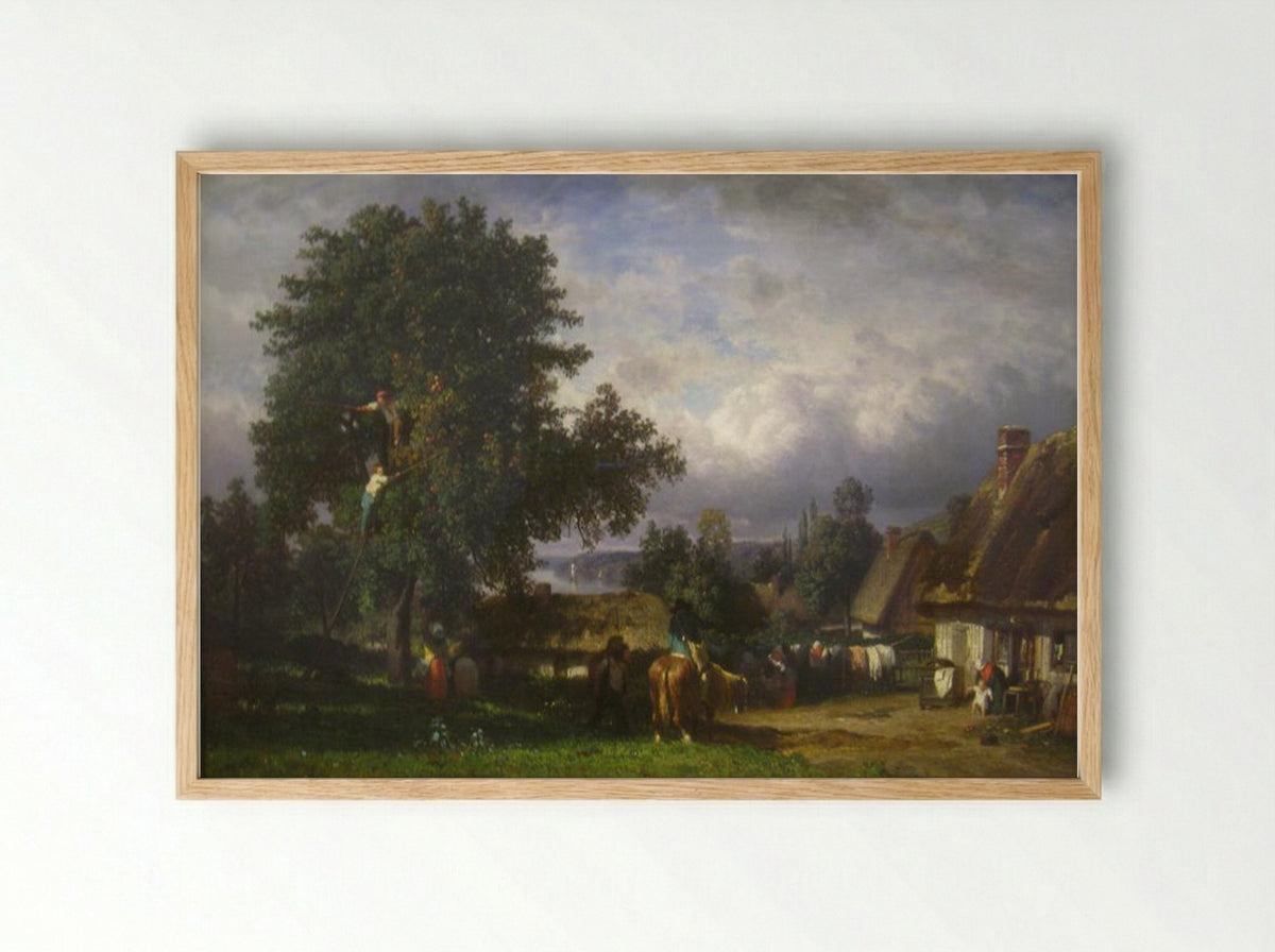 Apple Harvest in Normandy - Constant Troyon - Framed Print Wood