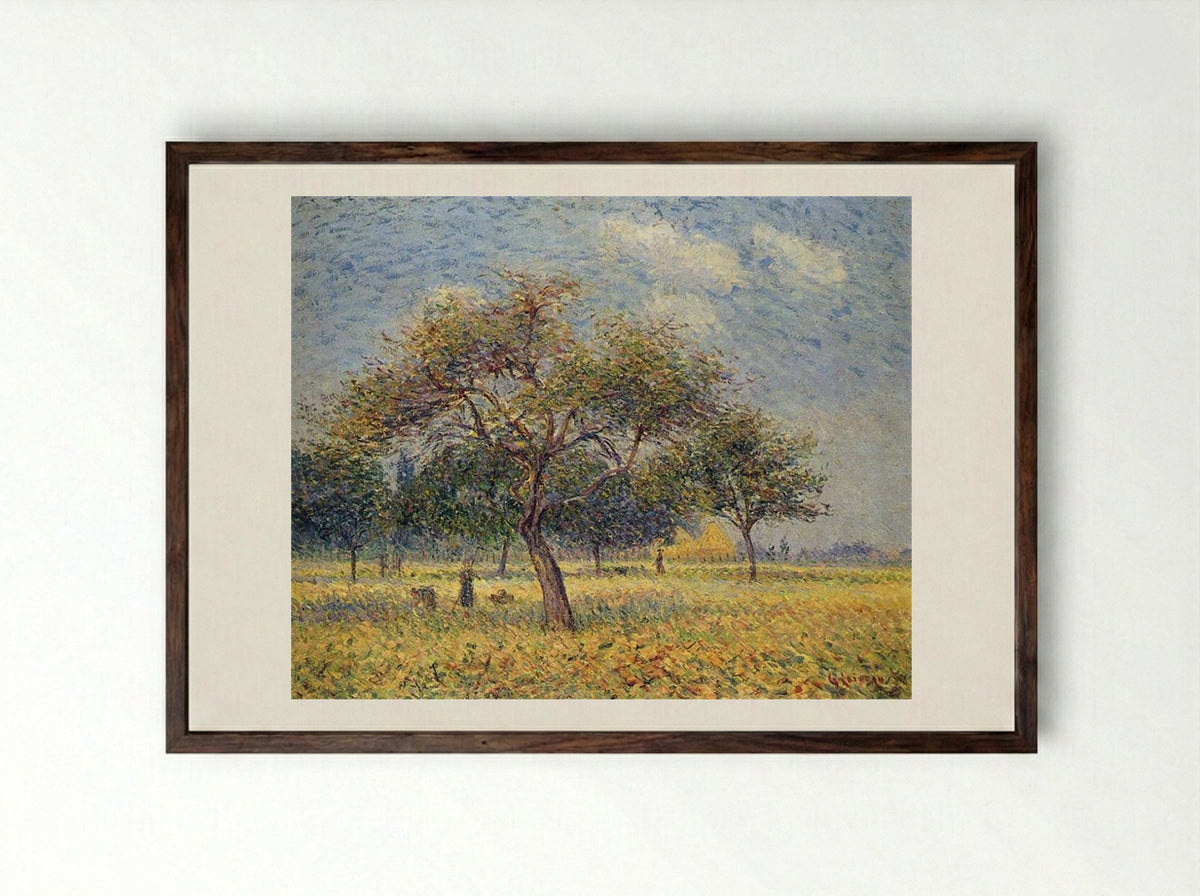 Apple Trees in October - Gustave Loiseau - Framed Print Dark Wood