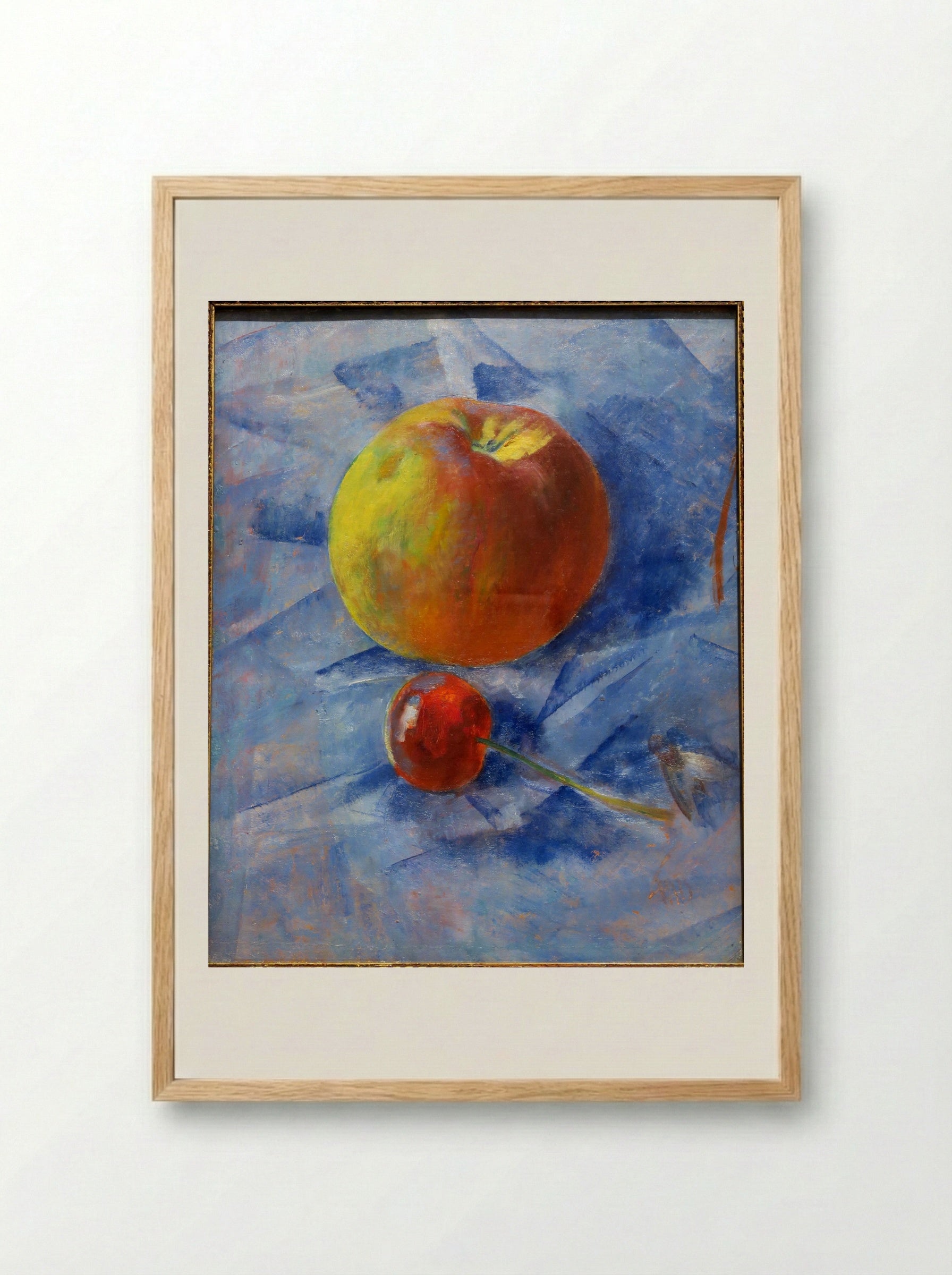 Apple and Cherry - Kuzma Petrov-Vodkin - Framed Print Wood