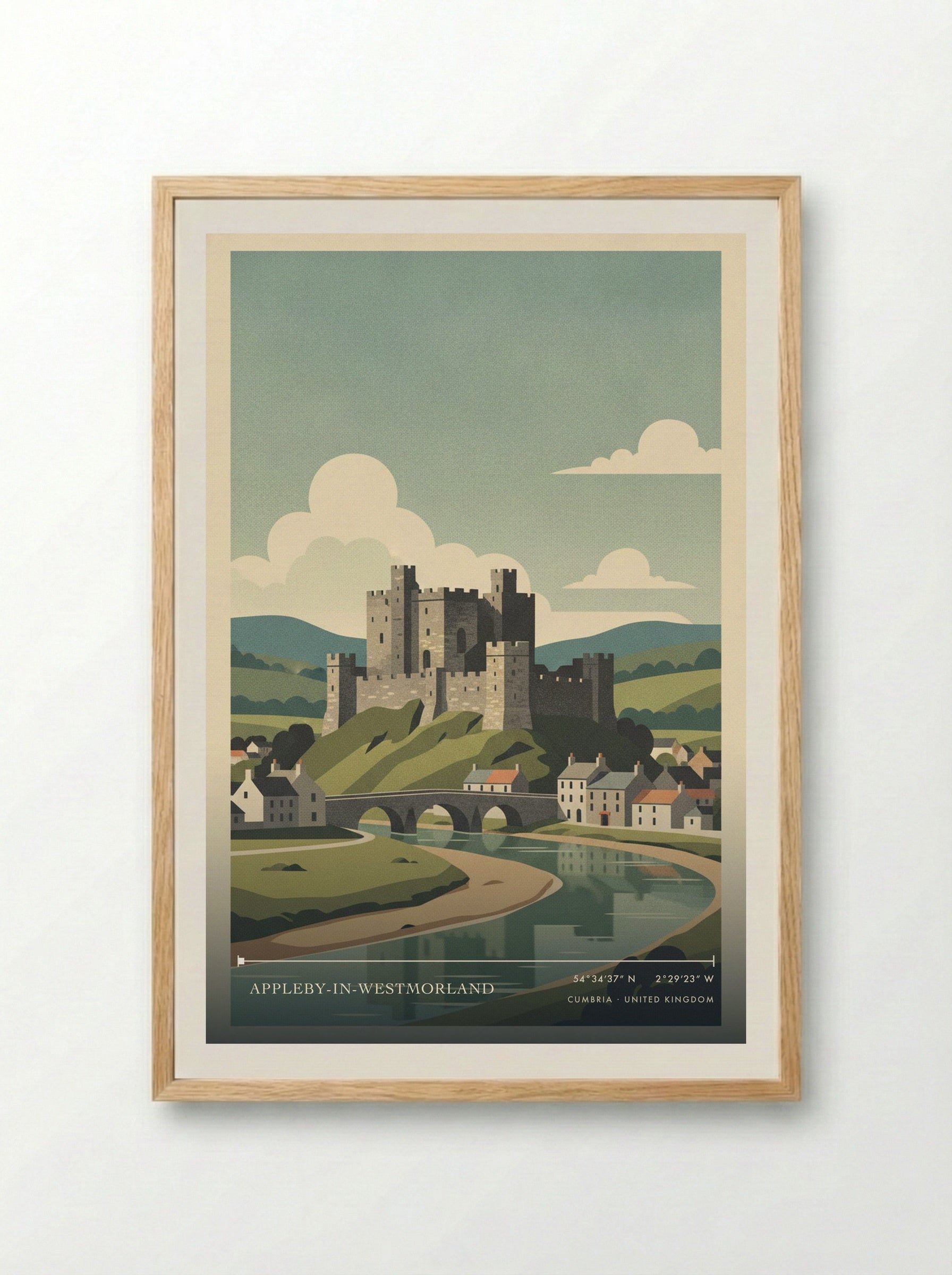 Appleby-in-Westmorland Cumbria United Kingdom Travel Poster - Framed Print Wood