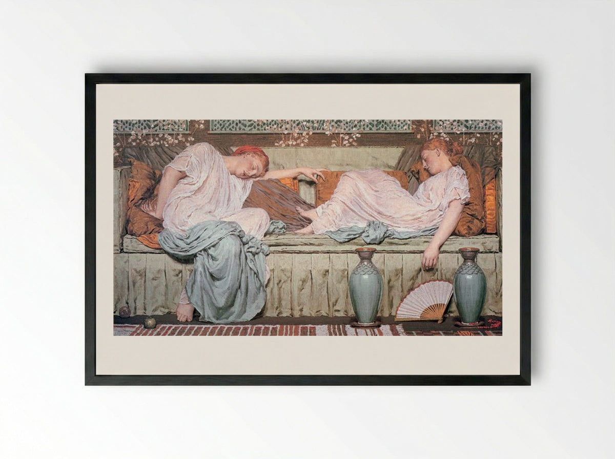 Apples - Albert Joseph Moore - Framed Print Black