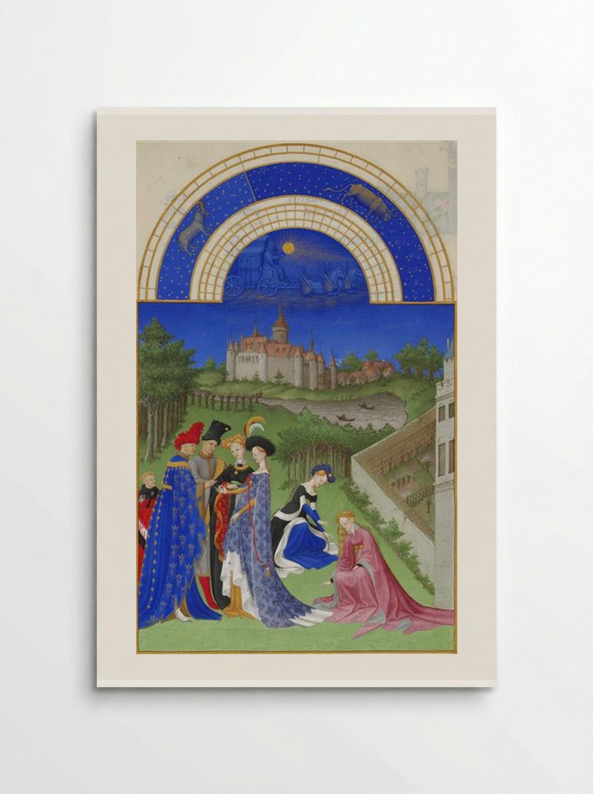 April: Courtly Figures in the Castle Grounds - Limbourg brothers - Poster