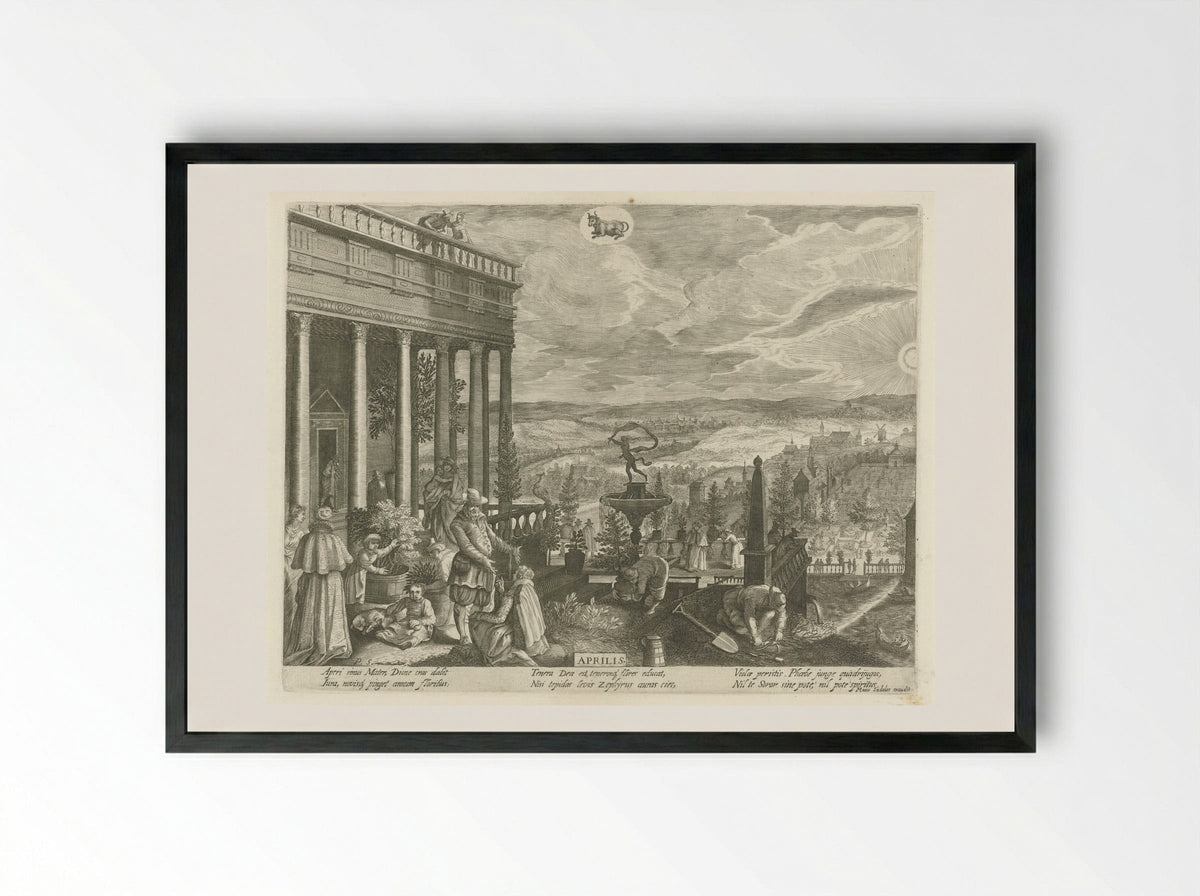 April - Aegidius Sadeler (II) - Framed Print Black