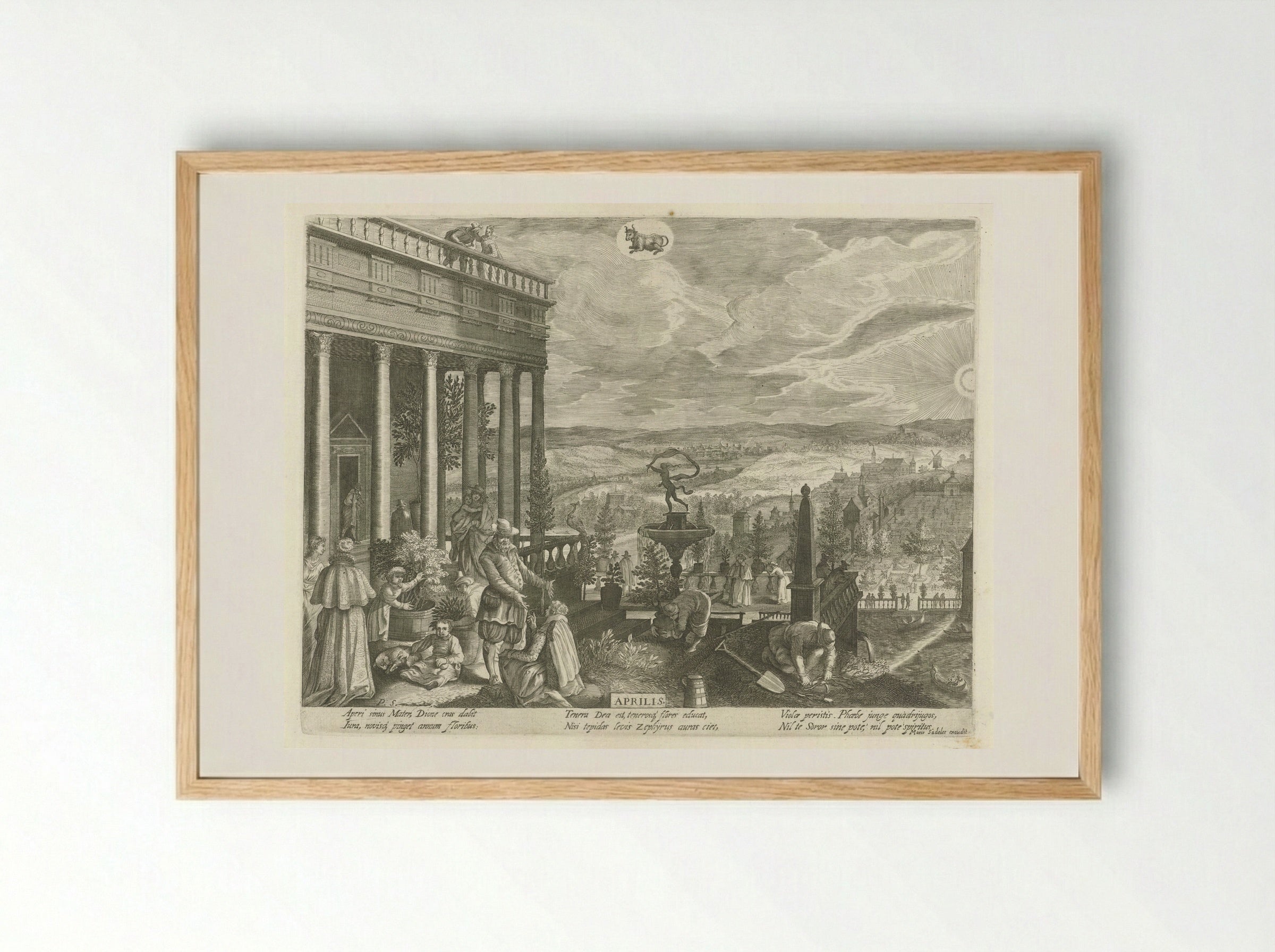 April - Aegidius Sadeler (II) - Framed Print Wood