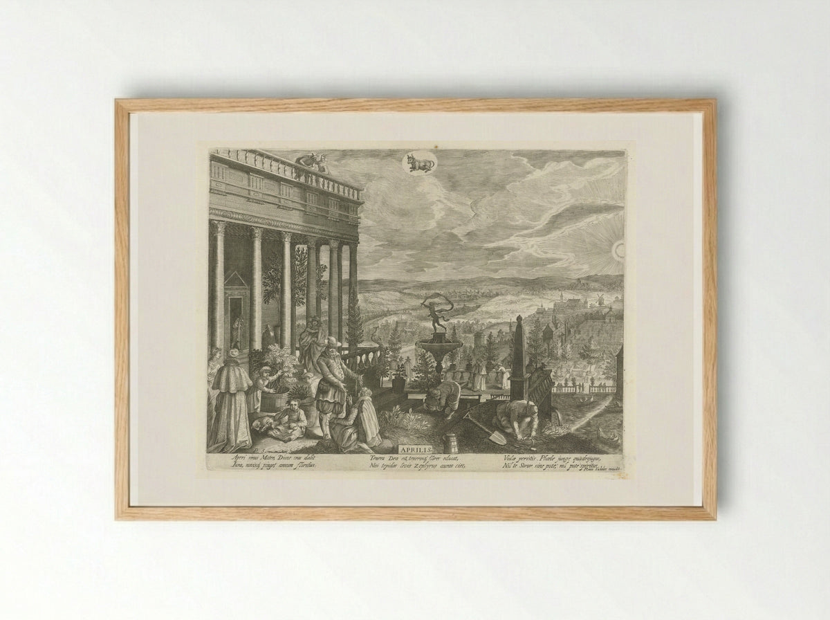 April - Aegidius Sadeler II - Framed Print Wood