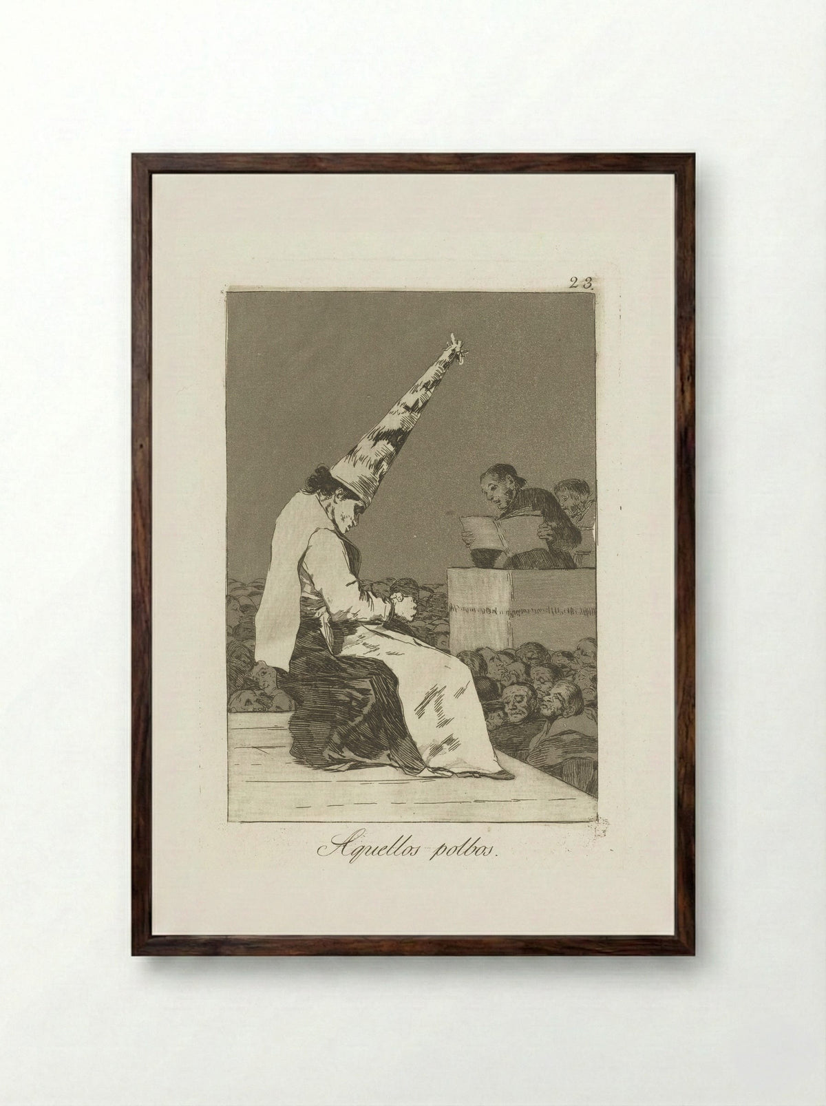 Aquellos polbos - Francisco de Goya - Framed Print Dark Wood