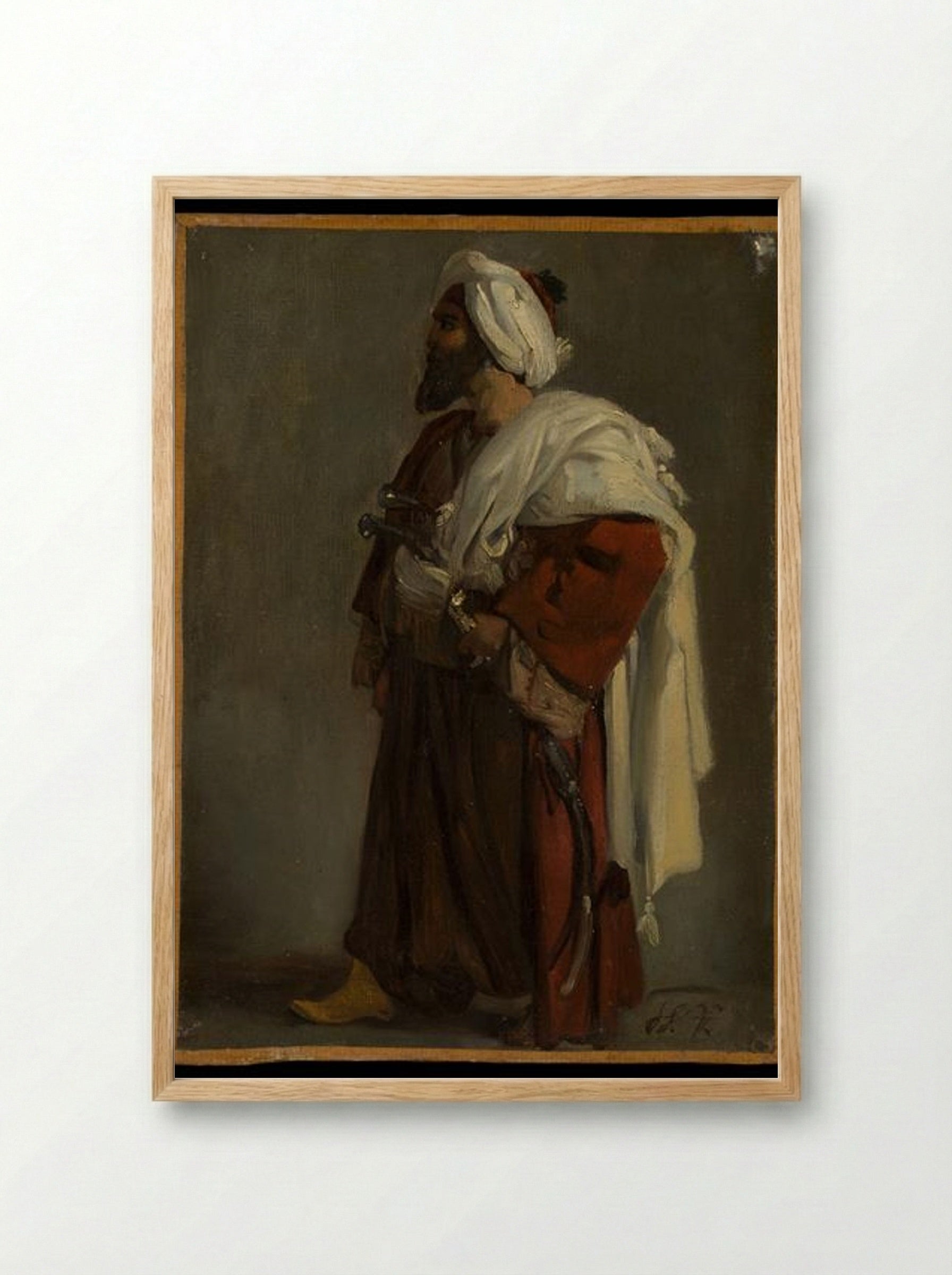Arab Warrior - Horace Vernet - Framed Print Wood