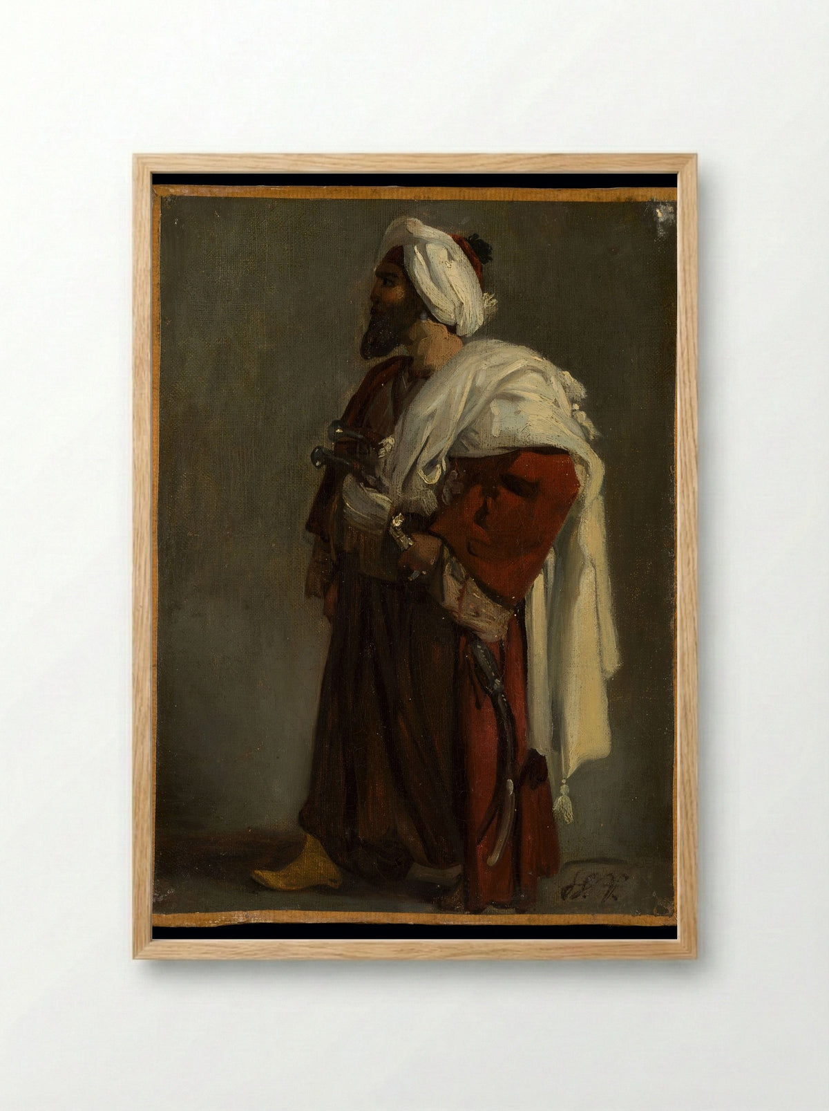 Arab Warrior - Horace Vernet - Framed Print Wood