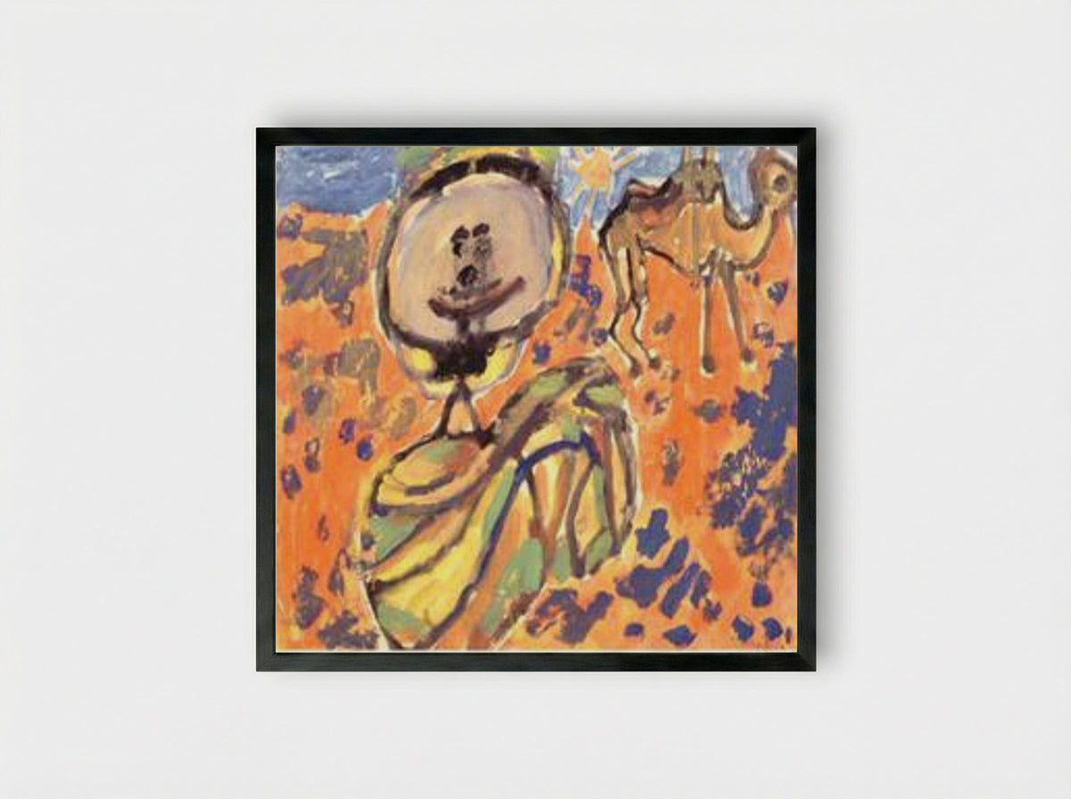 Arab camel saddled - Jean Dubuffet - Framed Print Black
