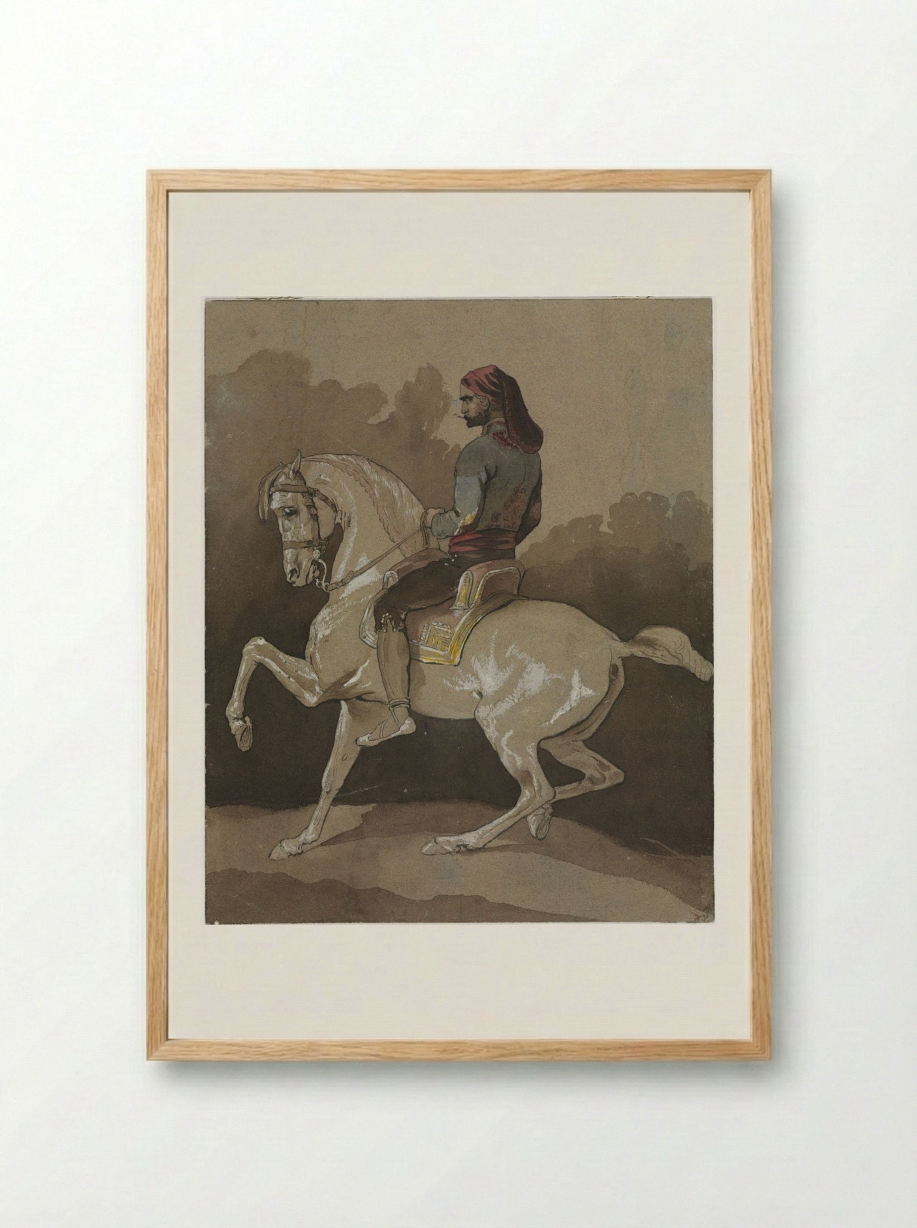 Arab on Horseback - Horace Vernet - Framed Print Wood